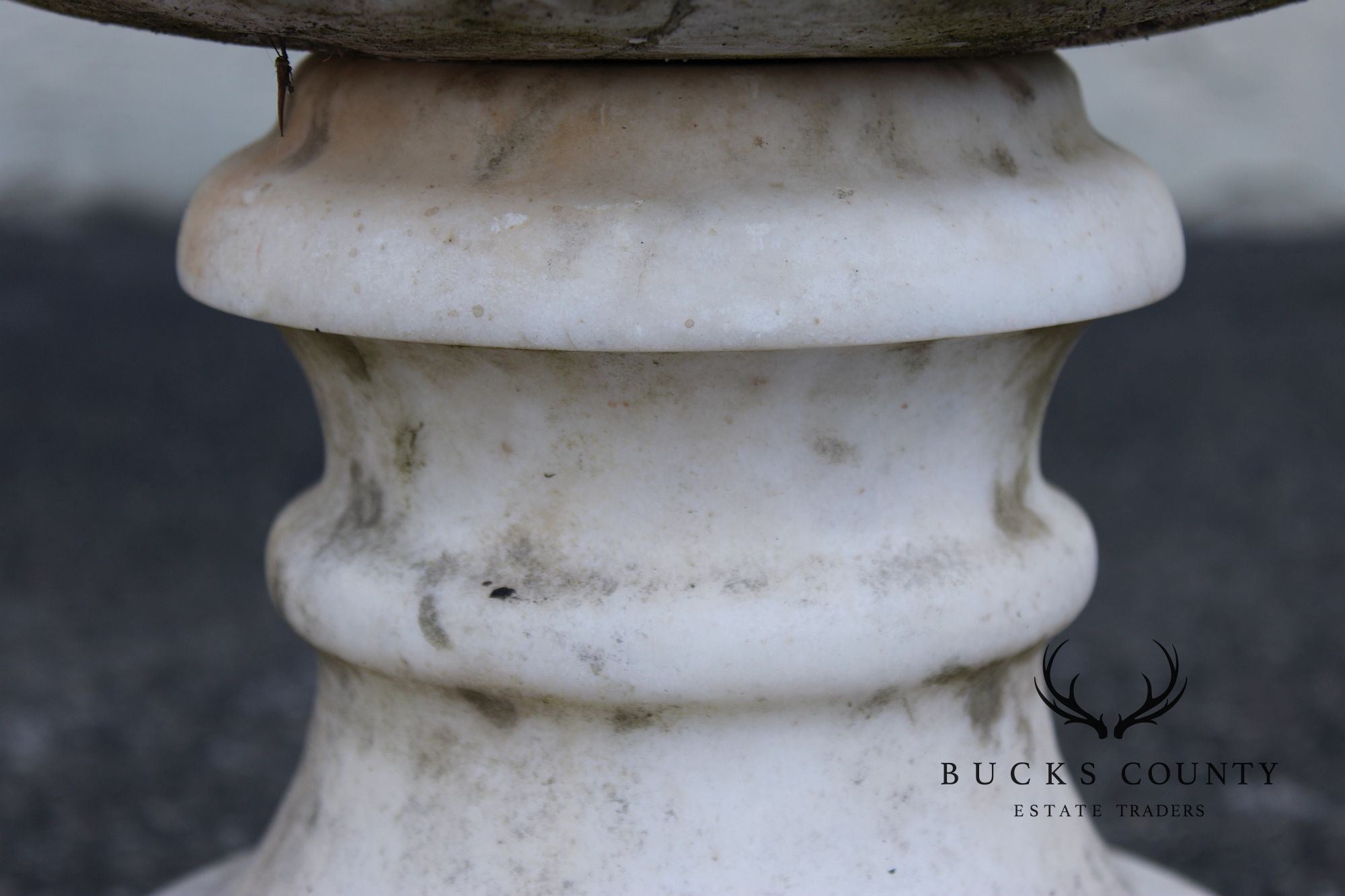 Vintage Pair Of Carved Marble Garden Urns