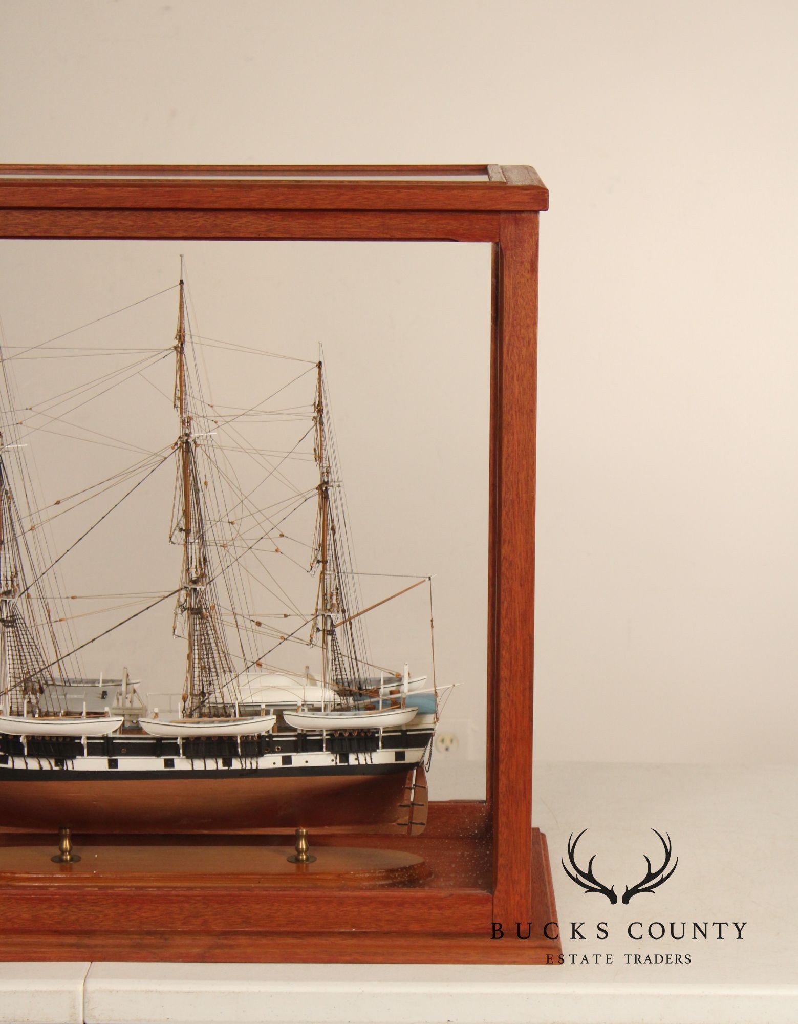 Model Ship 'Charles W. Morgan' In Wooden Display Case