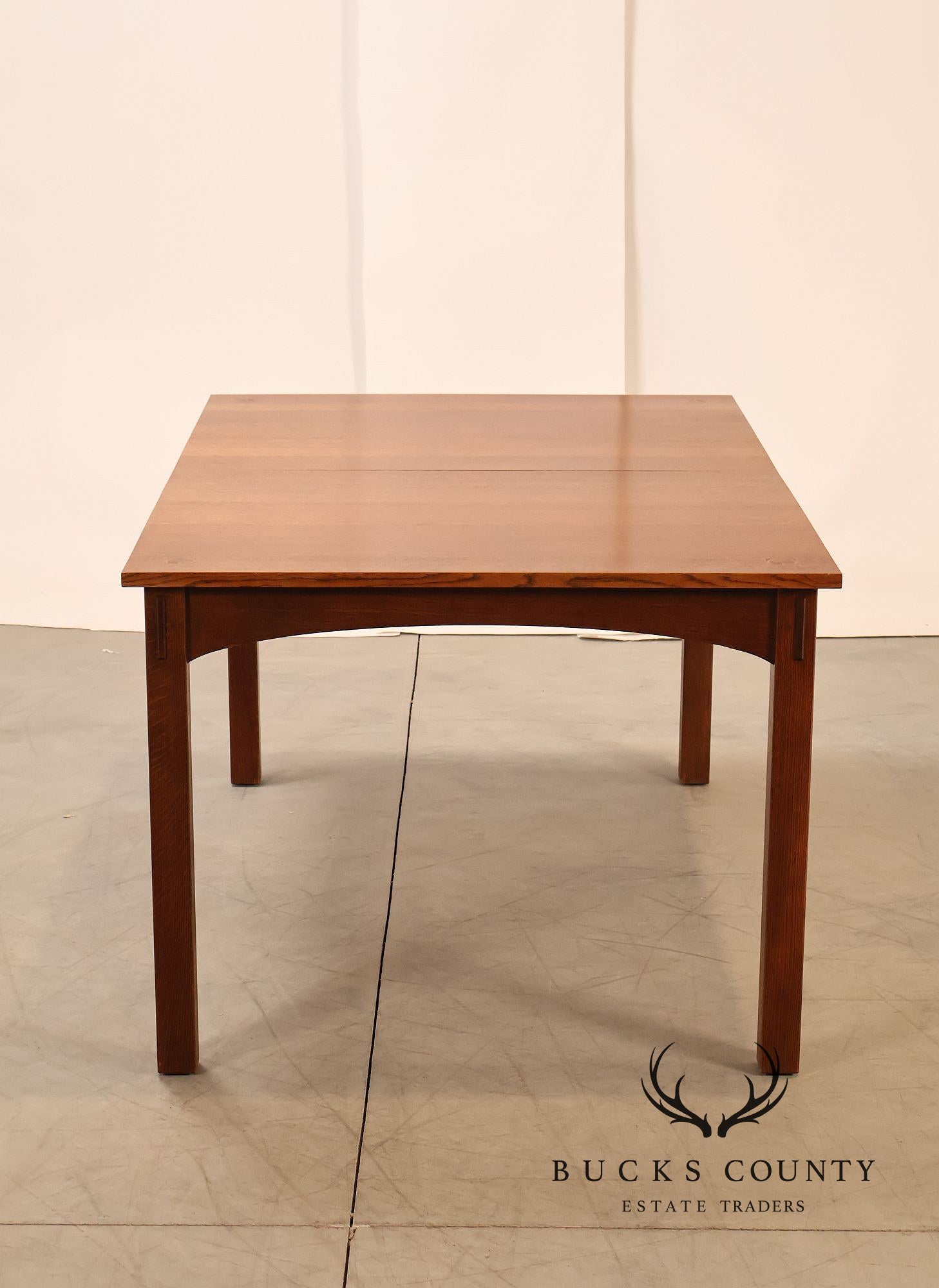 Stickley Mission Collection Harvey Ellis Inlaid Oak Extendable Dining Table