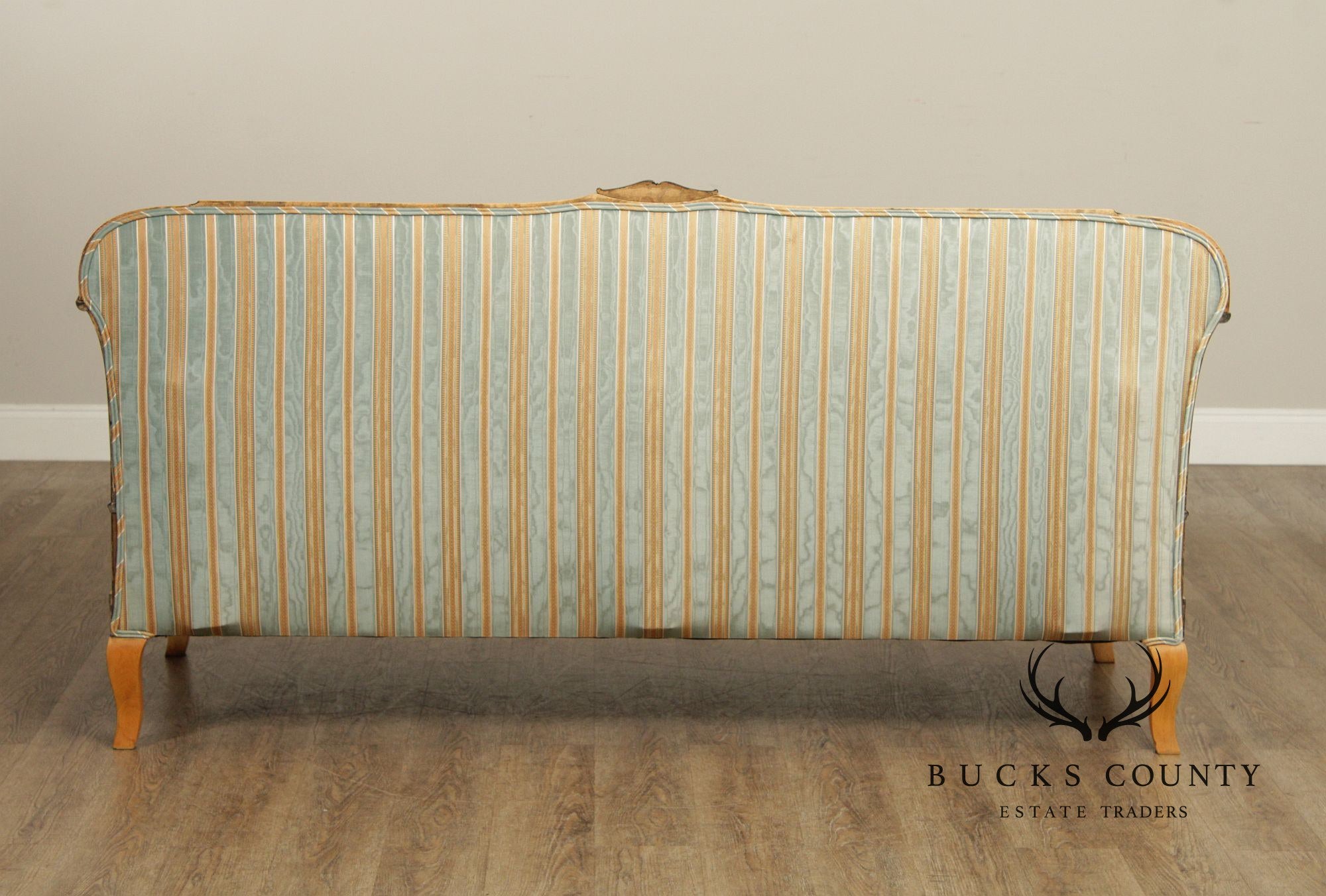 Antique Biedermeier Inlaid Flame Birch Sofa