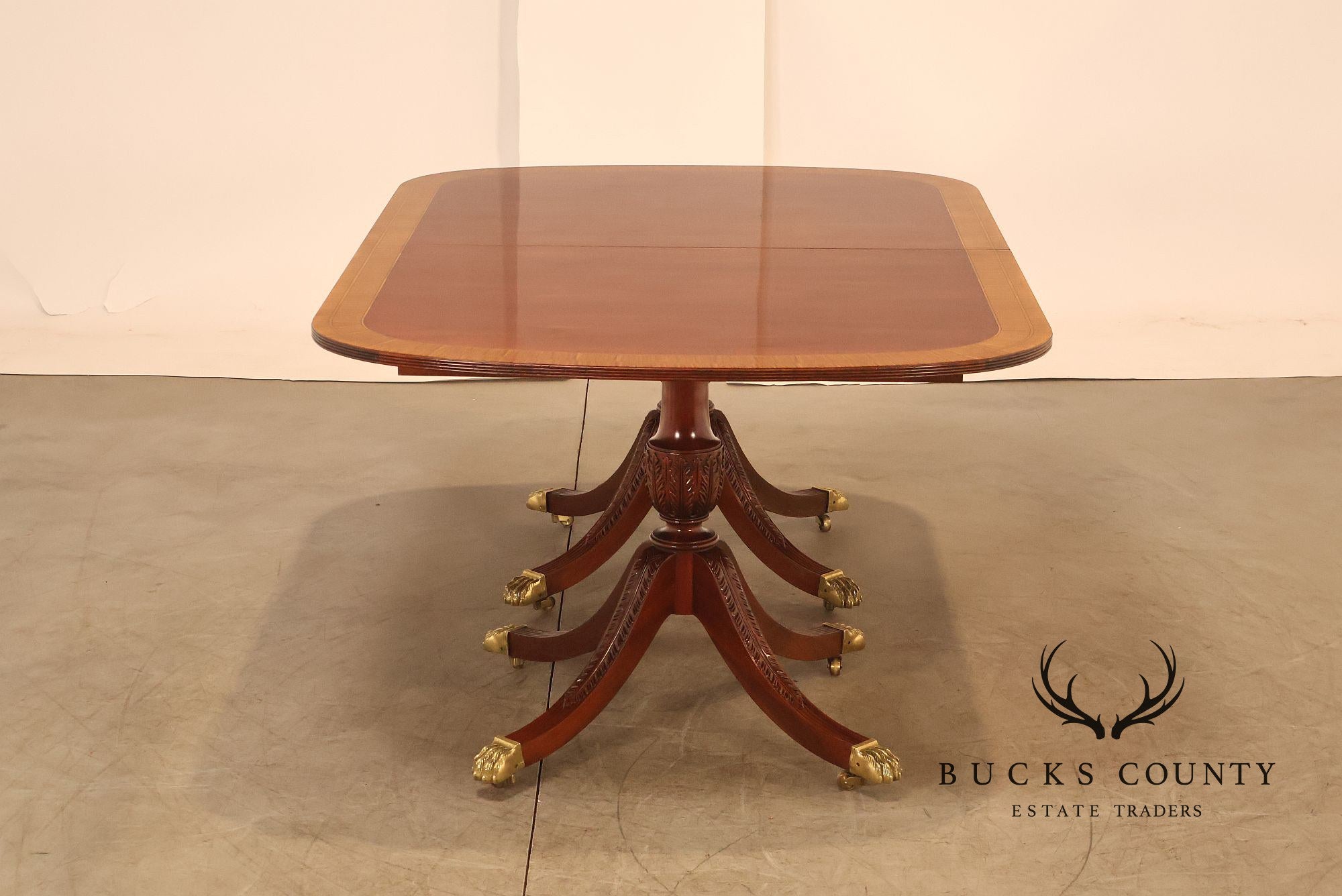 Councill Craftsmen Mahogany Double Pedestal Expandable Dining Table