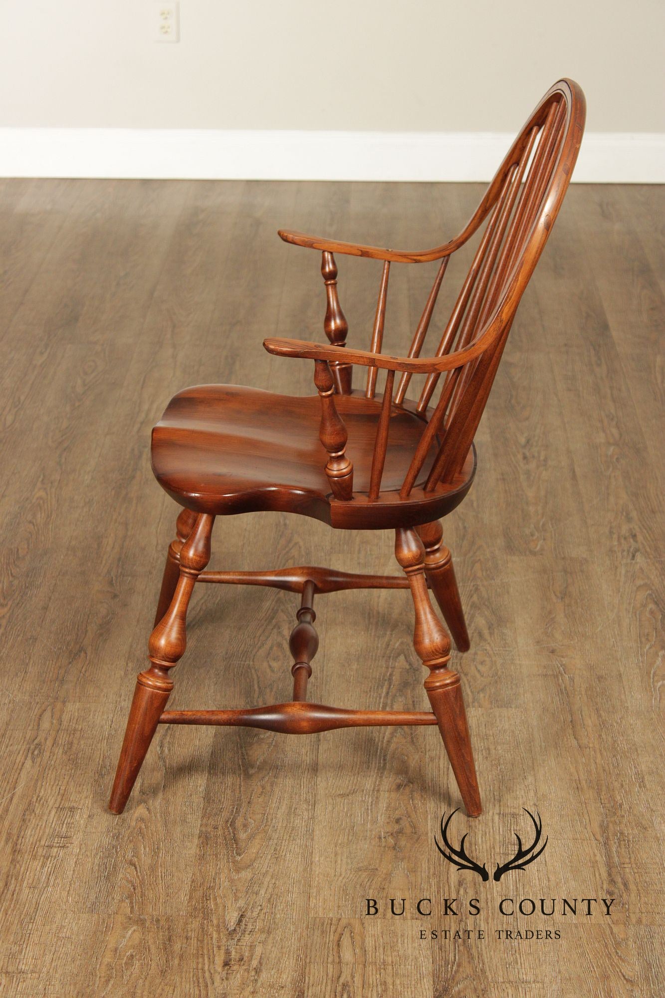 Nichols & Stone Set Of 4 Mixed Wood Windsor Bow Back Armchairs