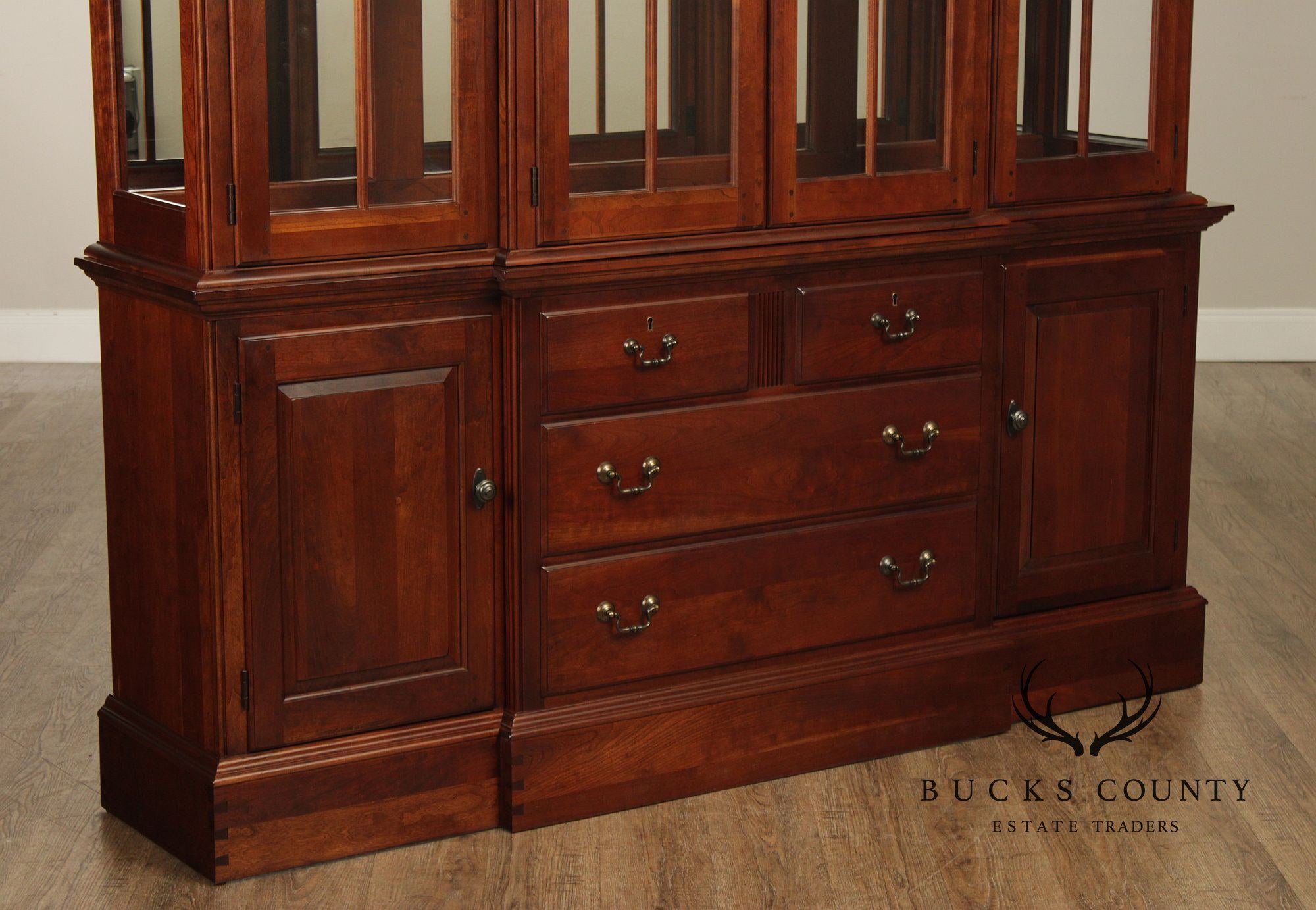 Pennsylvania House Cherry Colonial Style Lighted China Cabinet Hutch