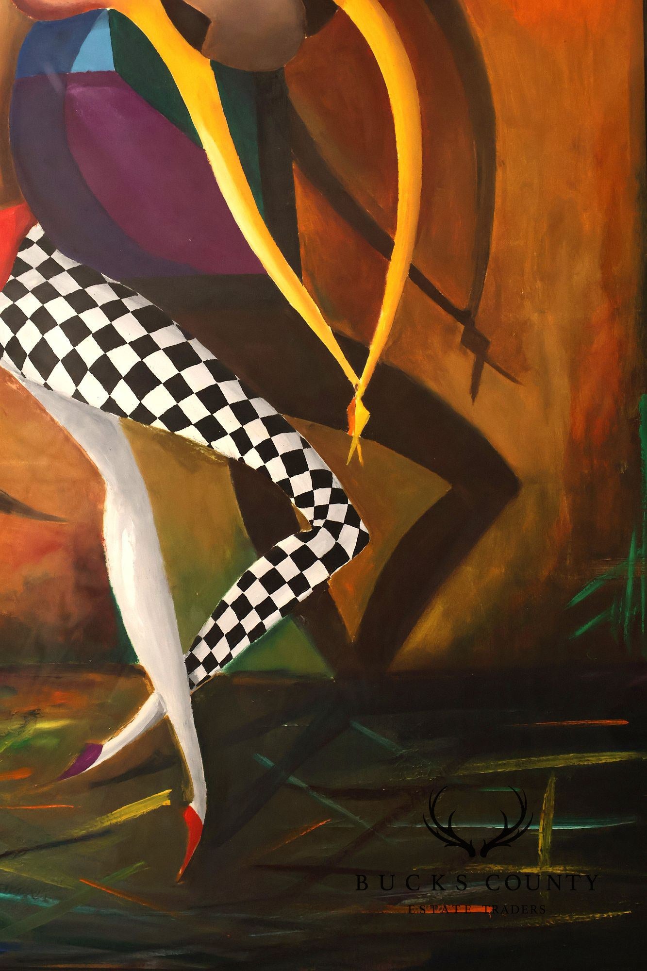 Large Framed Oil Painting Of Dancers By Vassily Fedulov