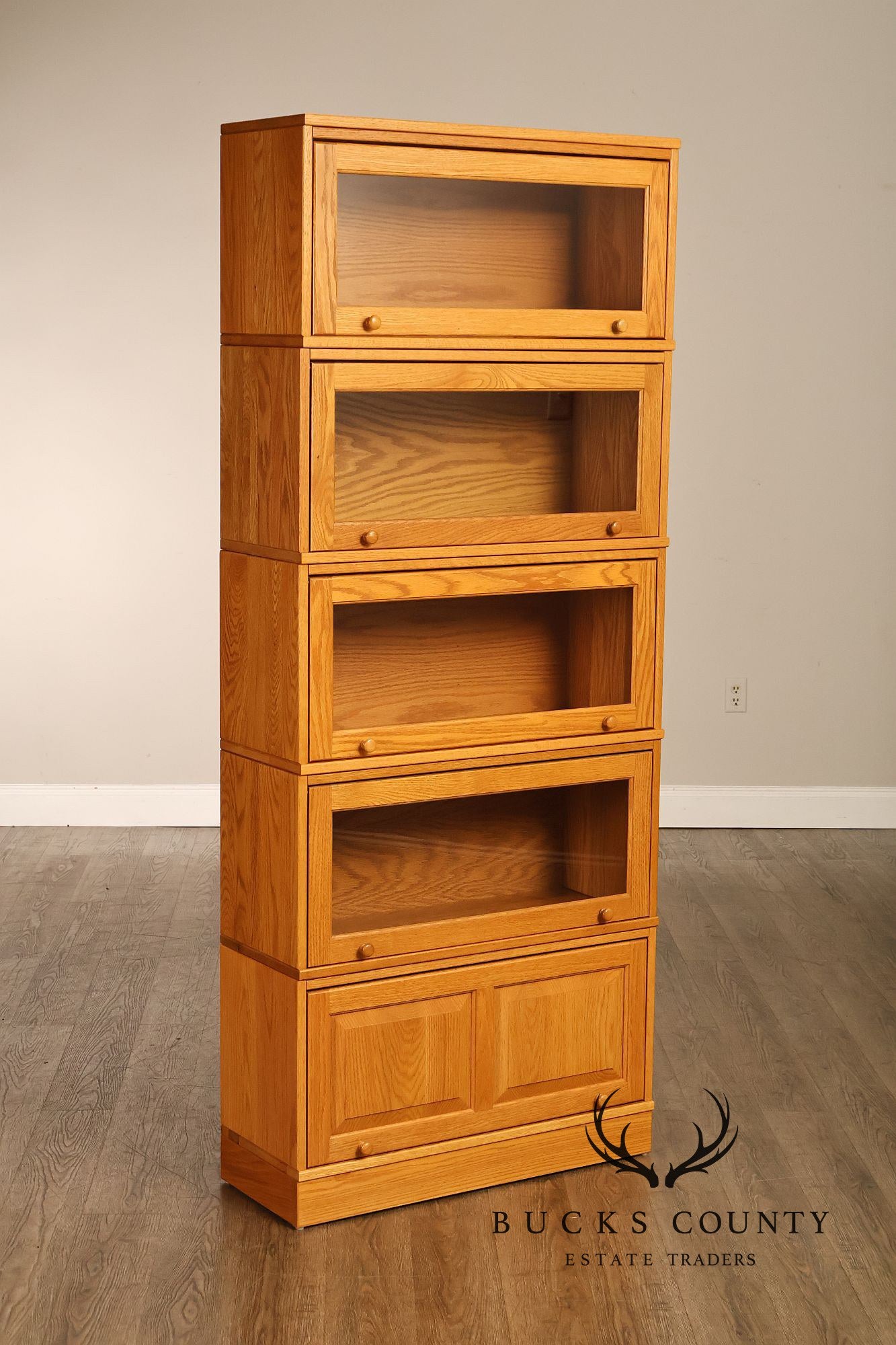 Amish Made Oak Five Stack Barrister Bookcase