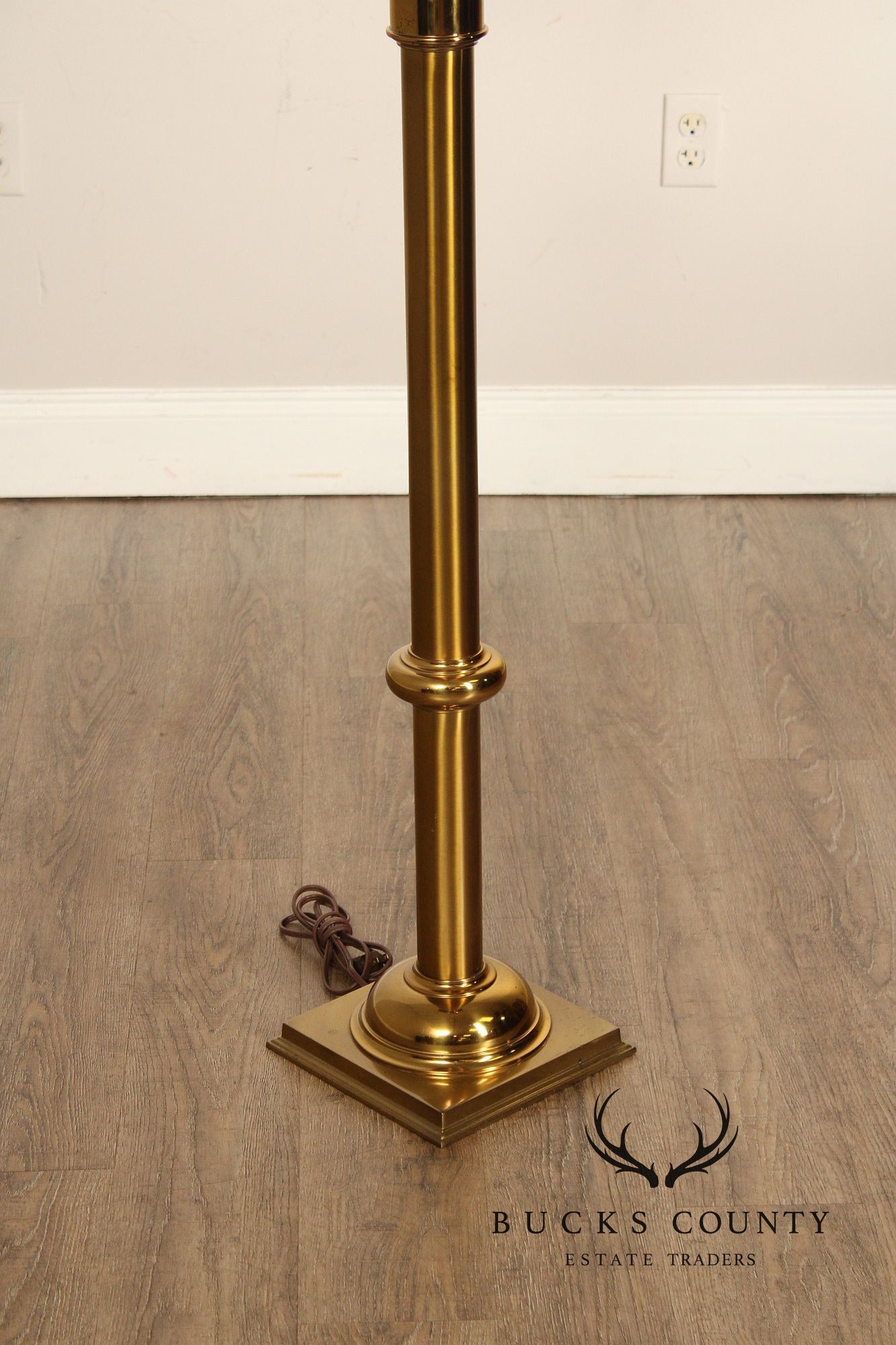 Vintage Brass Floor Lamp With Shade