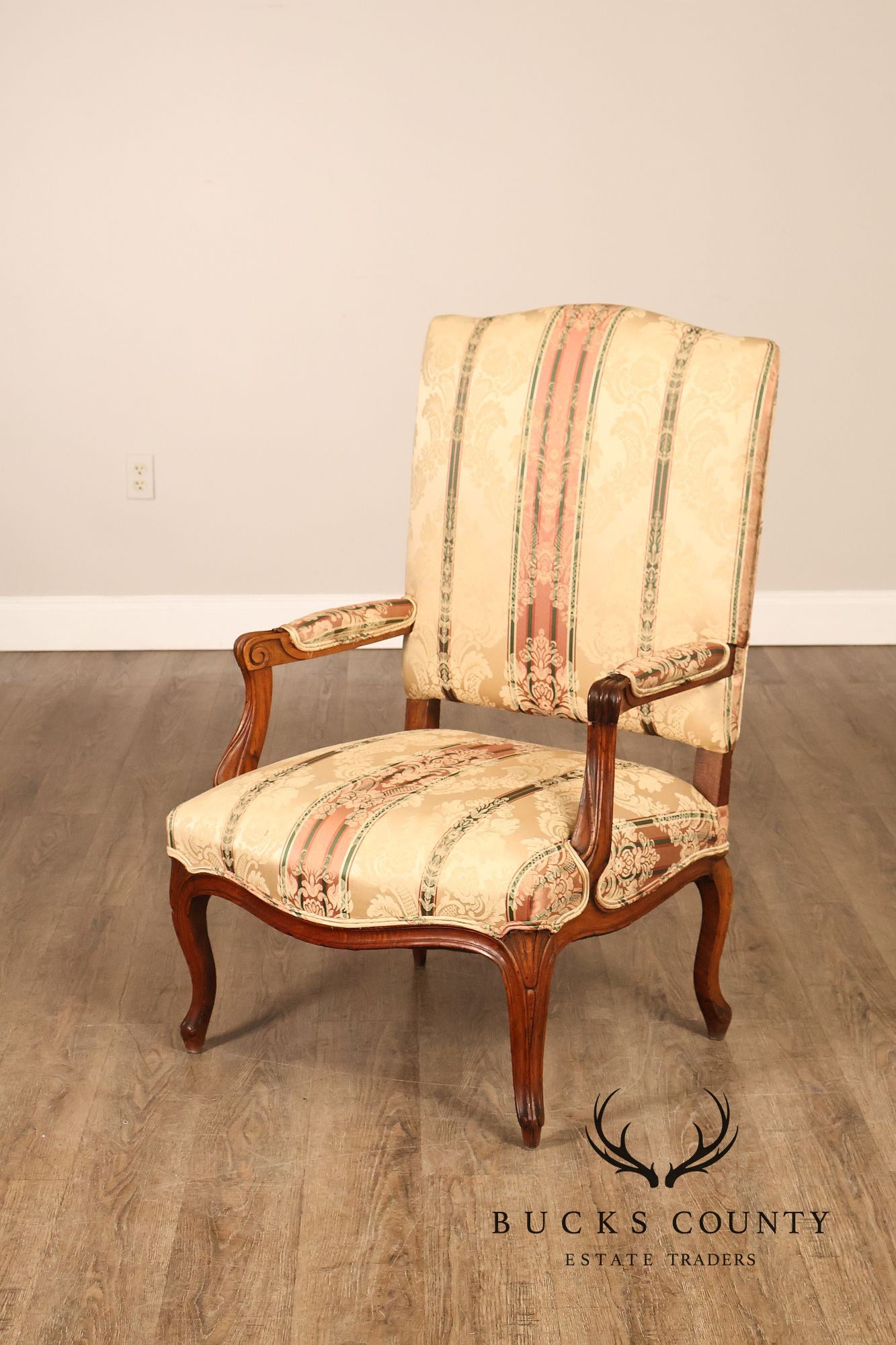 French Louis XV Style Upholstered Armchair