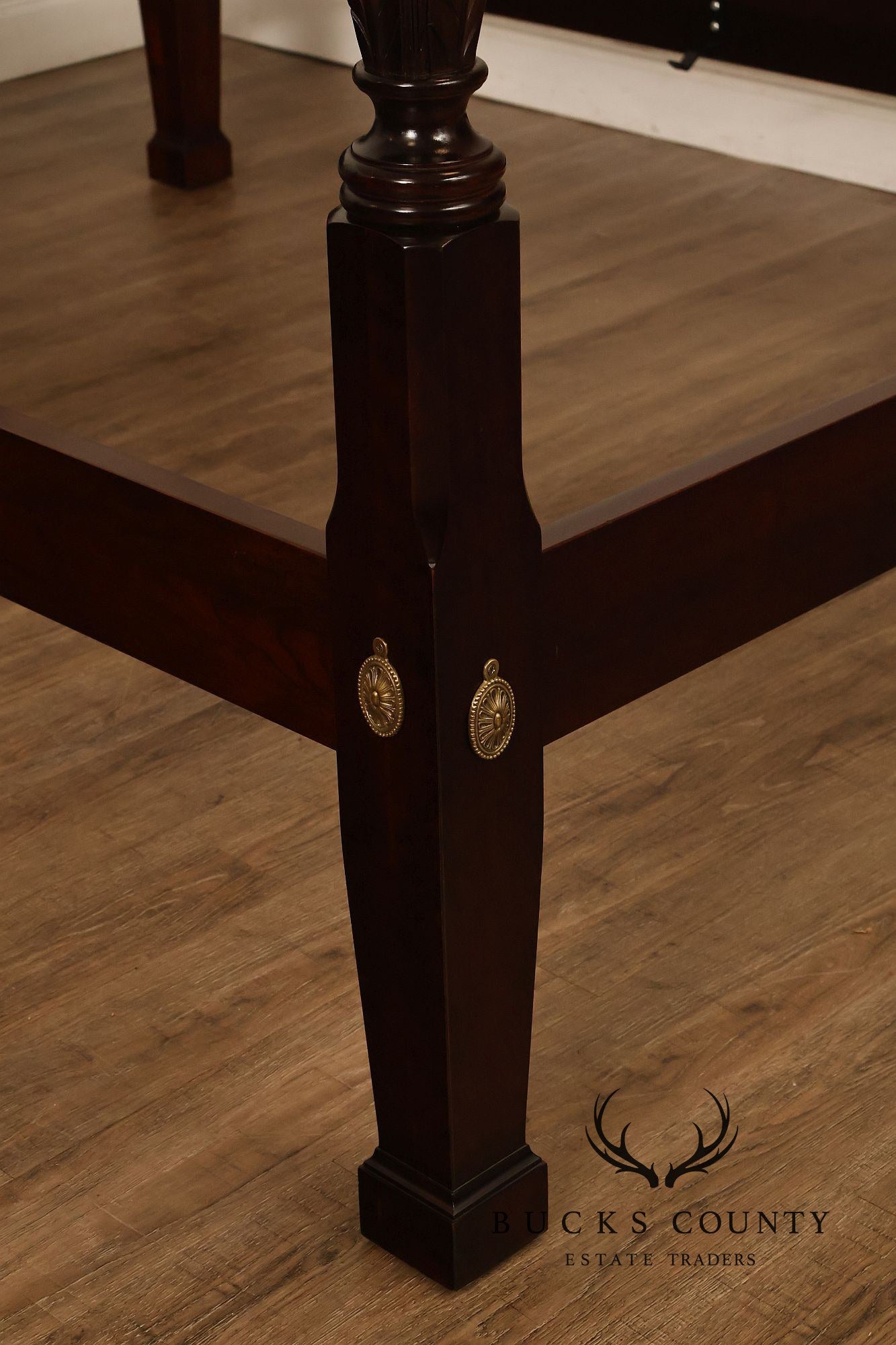 Statton Furniture Cherry Queen Tobacco Leaf Poster Bed