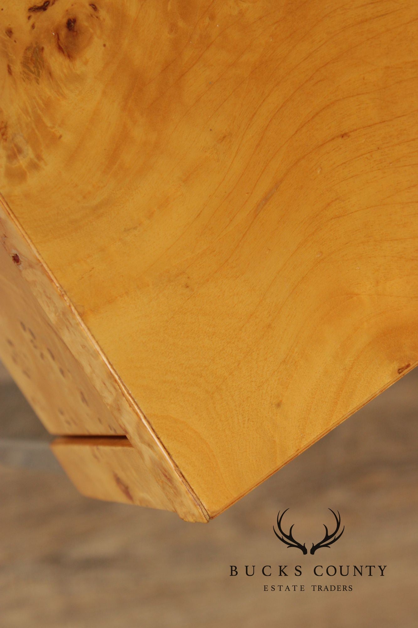 1970's Modern Burlwood and Chrome Writing Desk