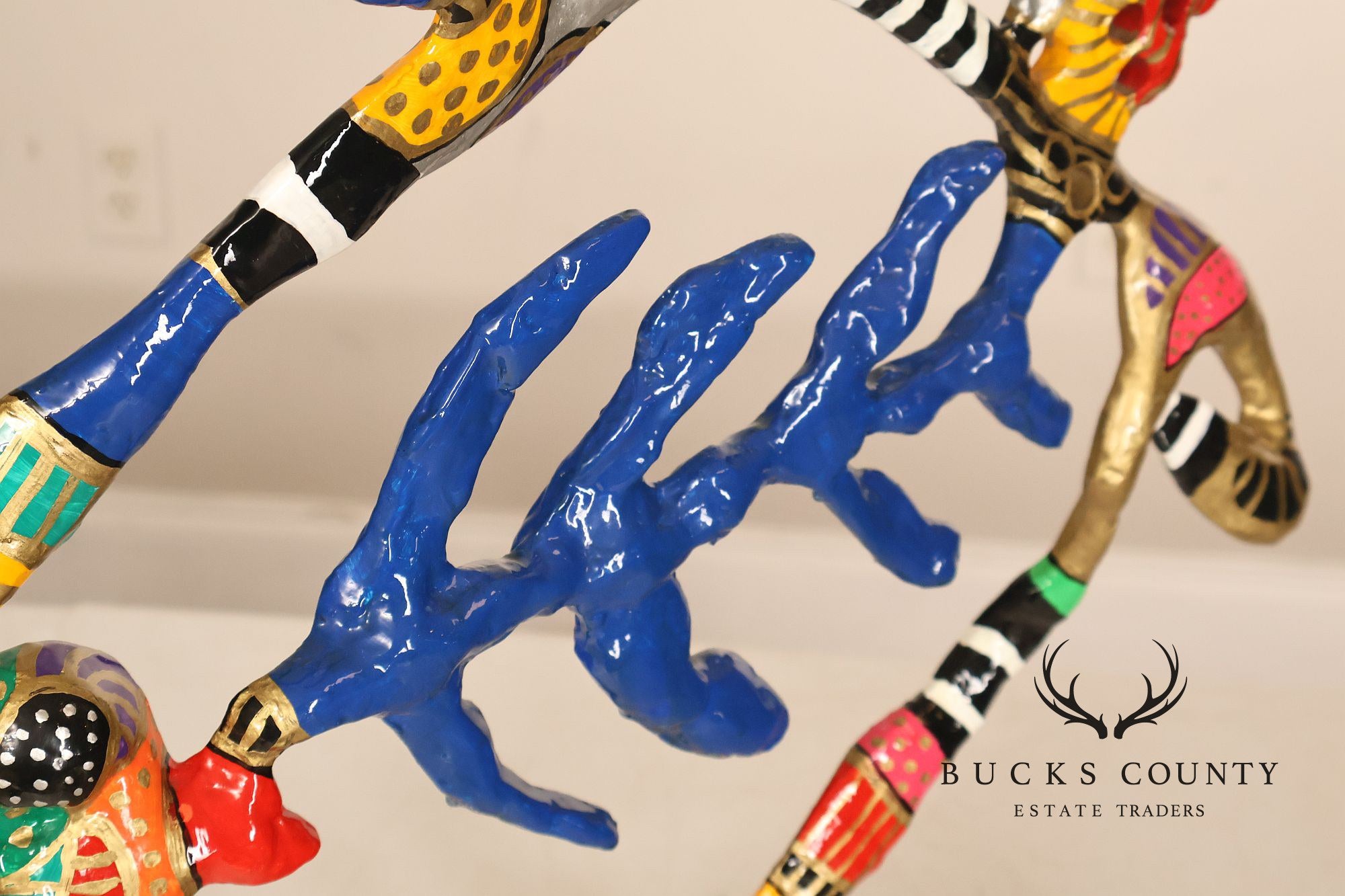 Dorit Levinstein Colorful Modern Mixed Media Sculpture On Lucite Base
