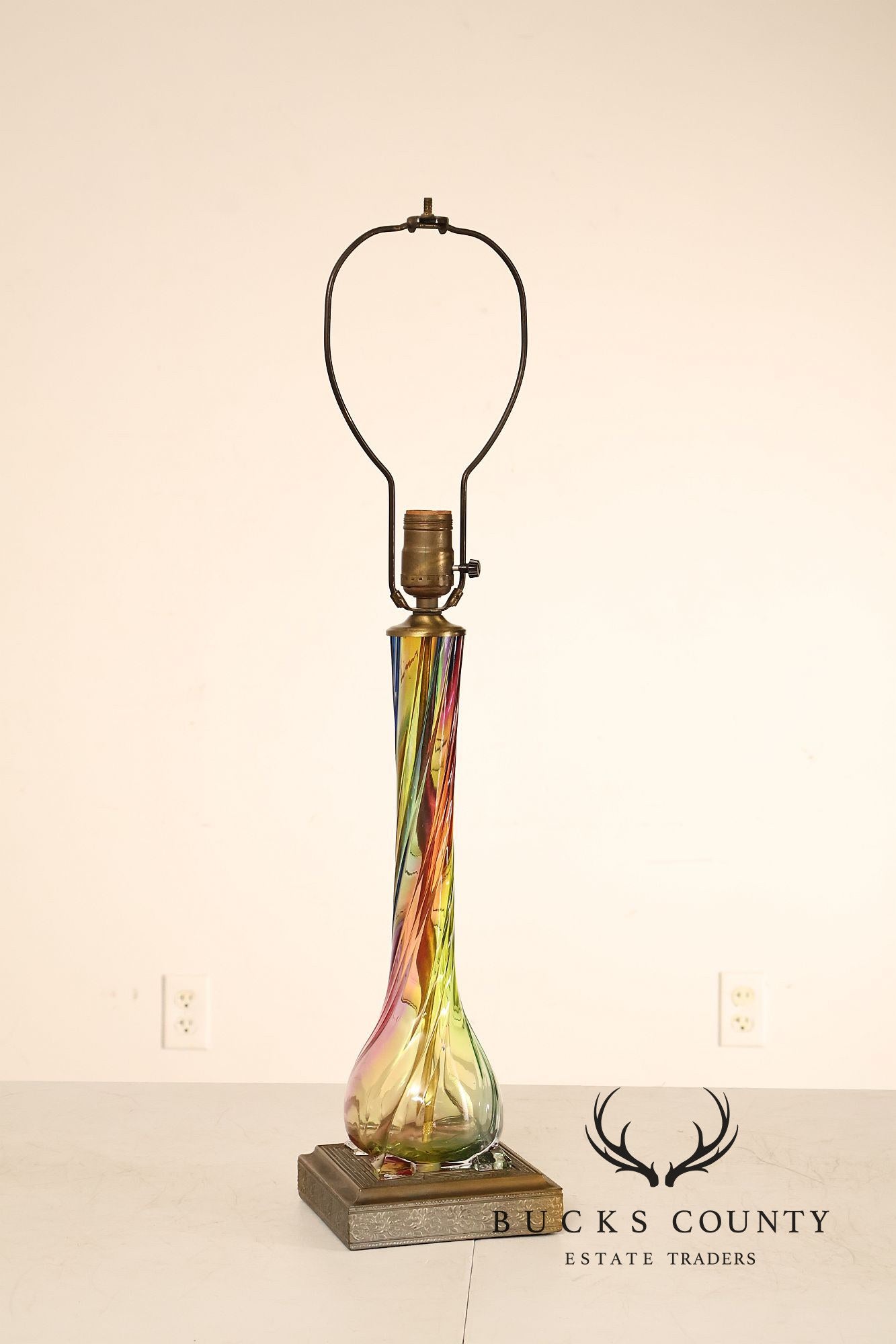 Leviton Mid Century Modern Blown Glass Table Lamp