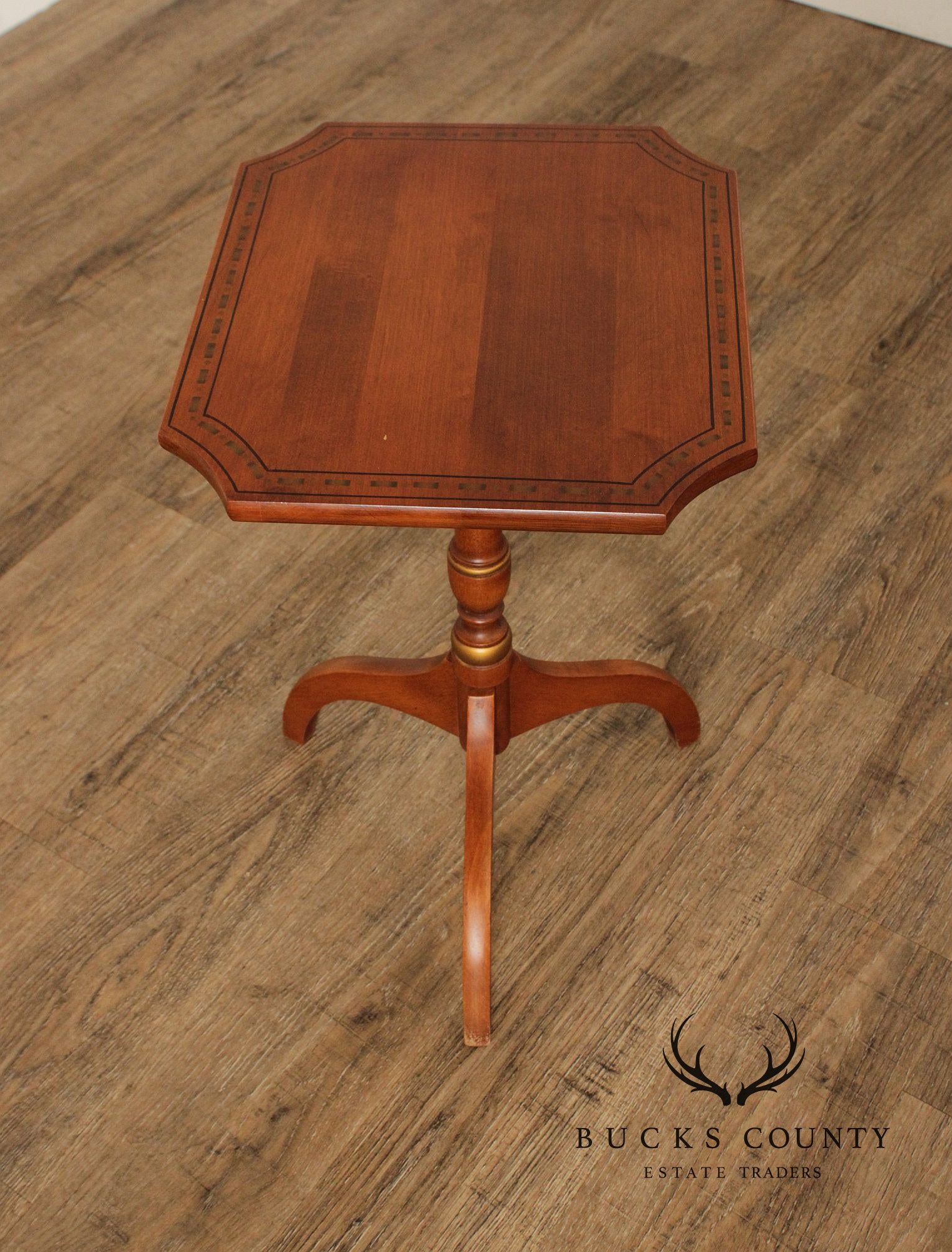 L. Hitchcock Stenciled Maple Small SideTable