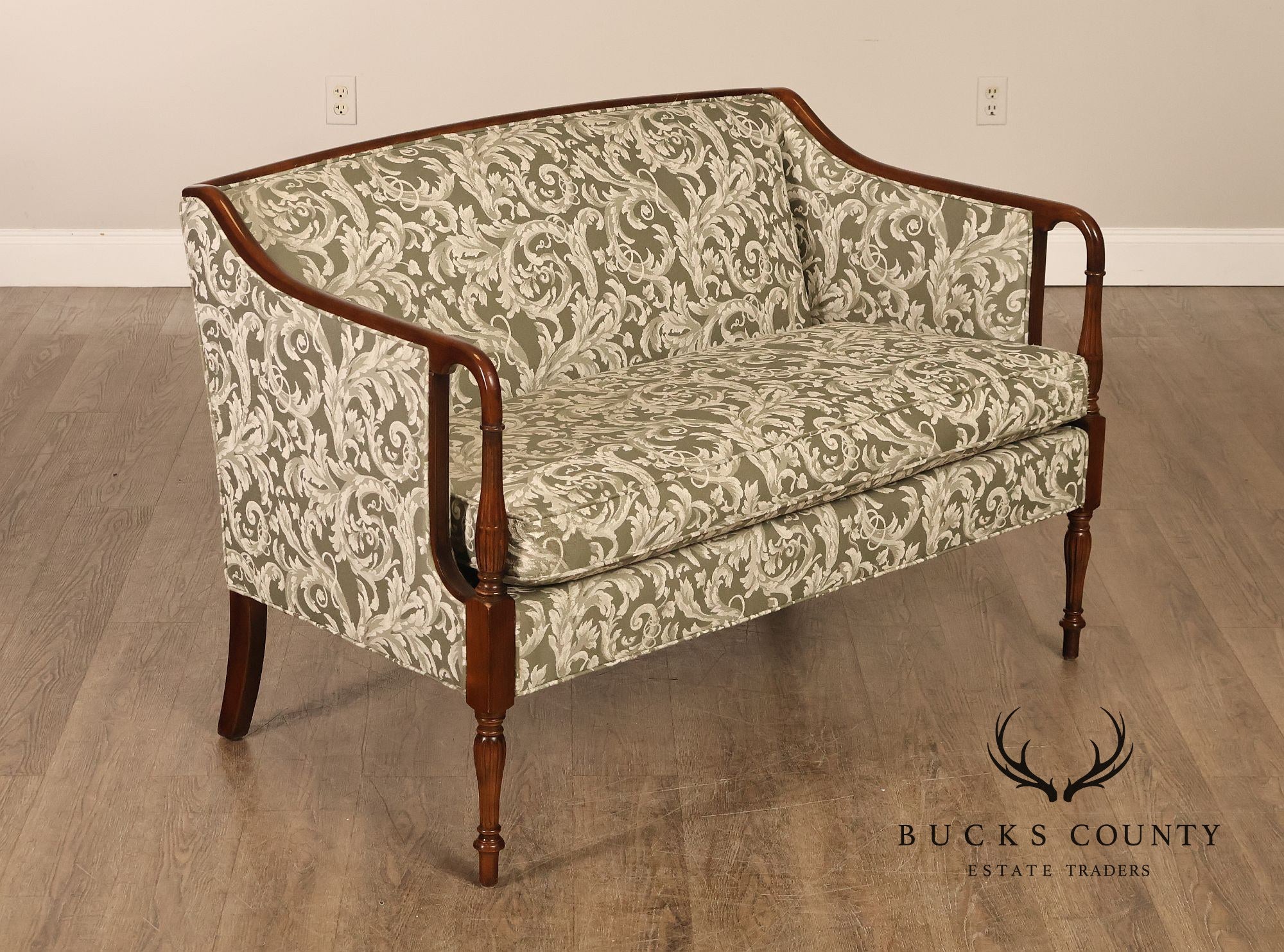 Sheraton Style Custom Upholstered Loveseat