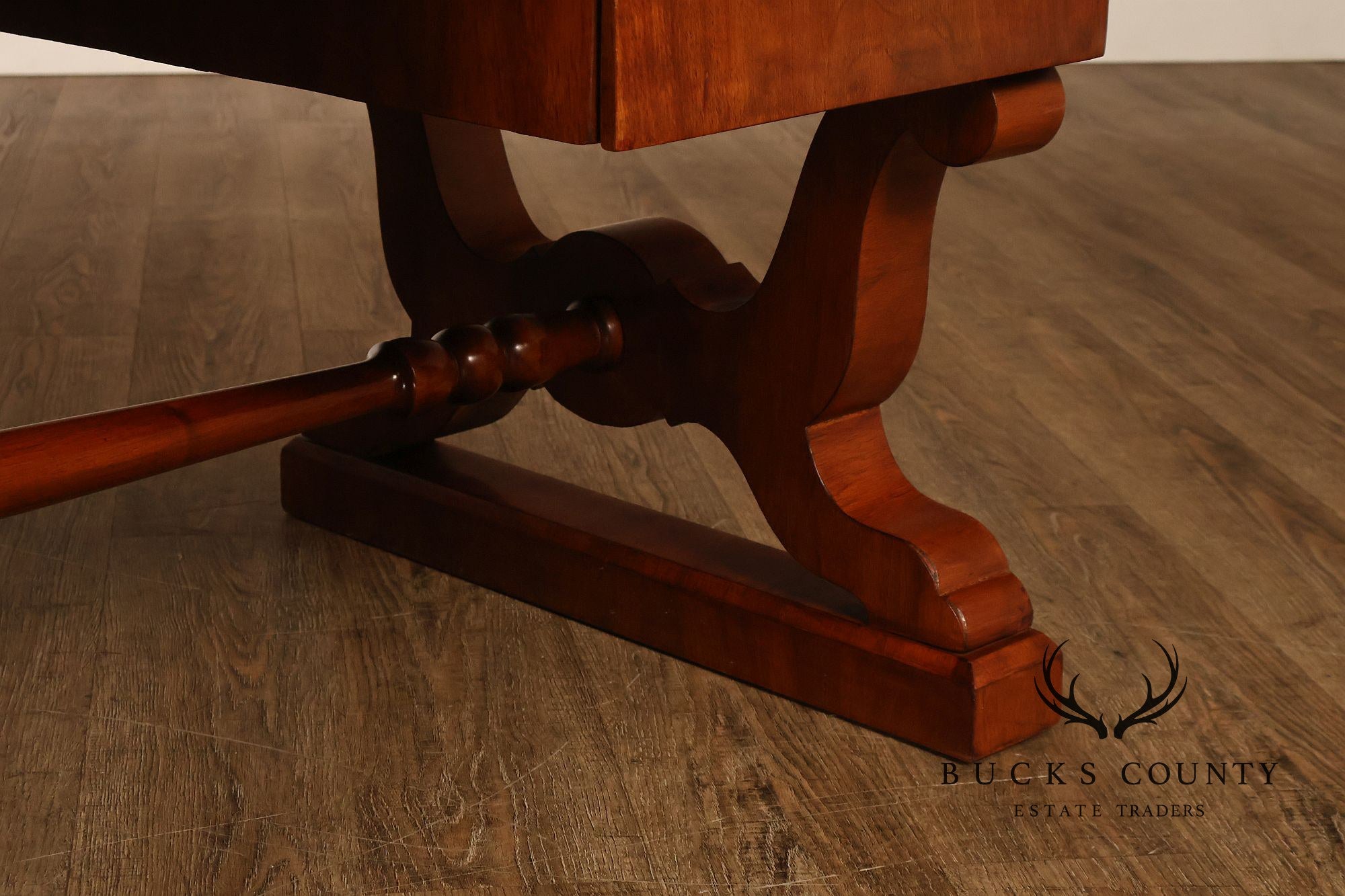 Antique 19th Century Biedermeier Walnut Five Drawer Writing Desk