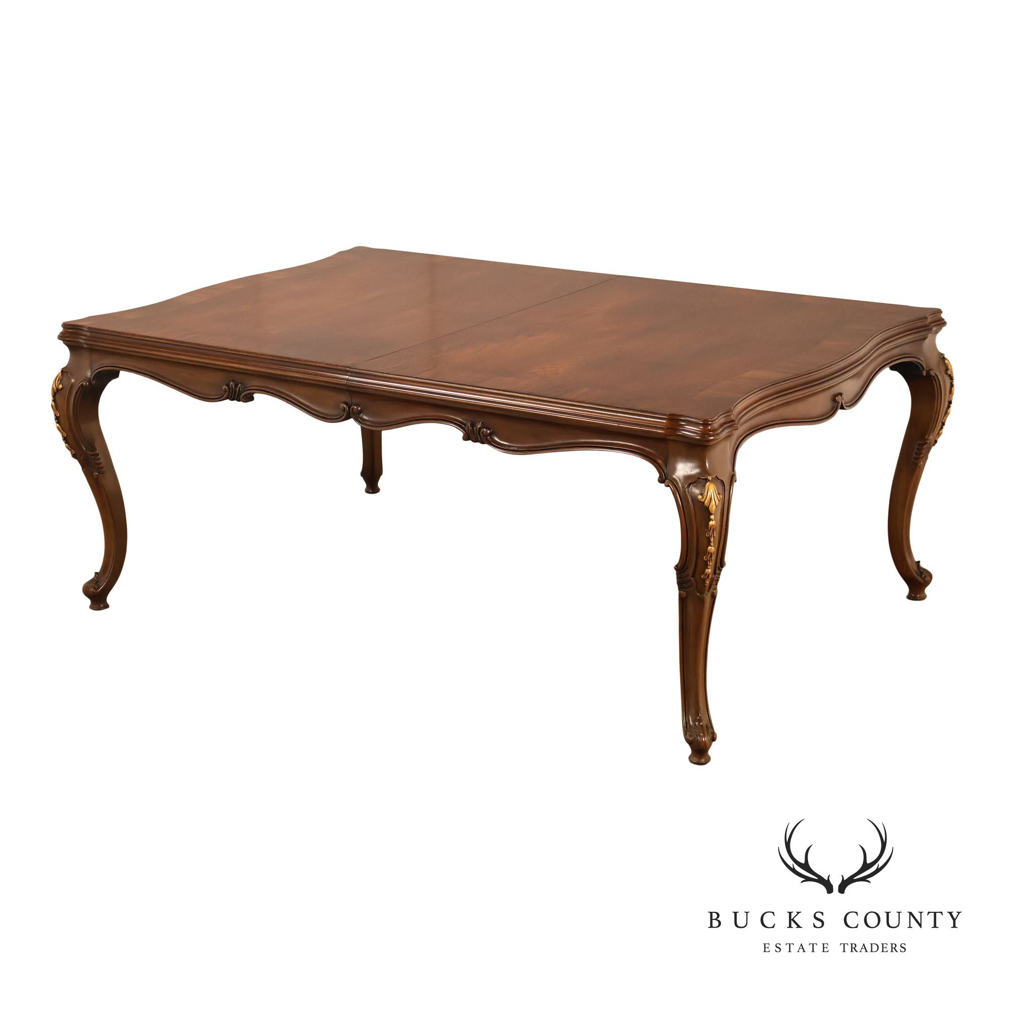 Karges French Louis XV Style Walnut Expandable Dining Table