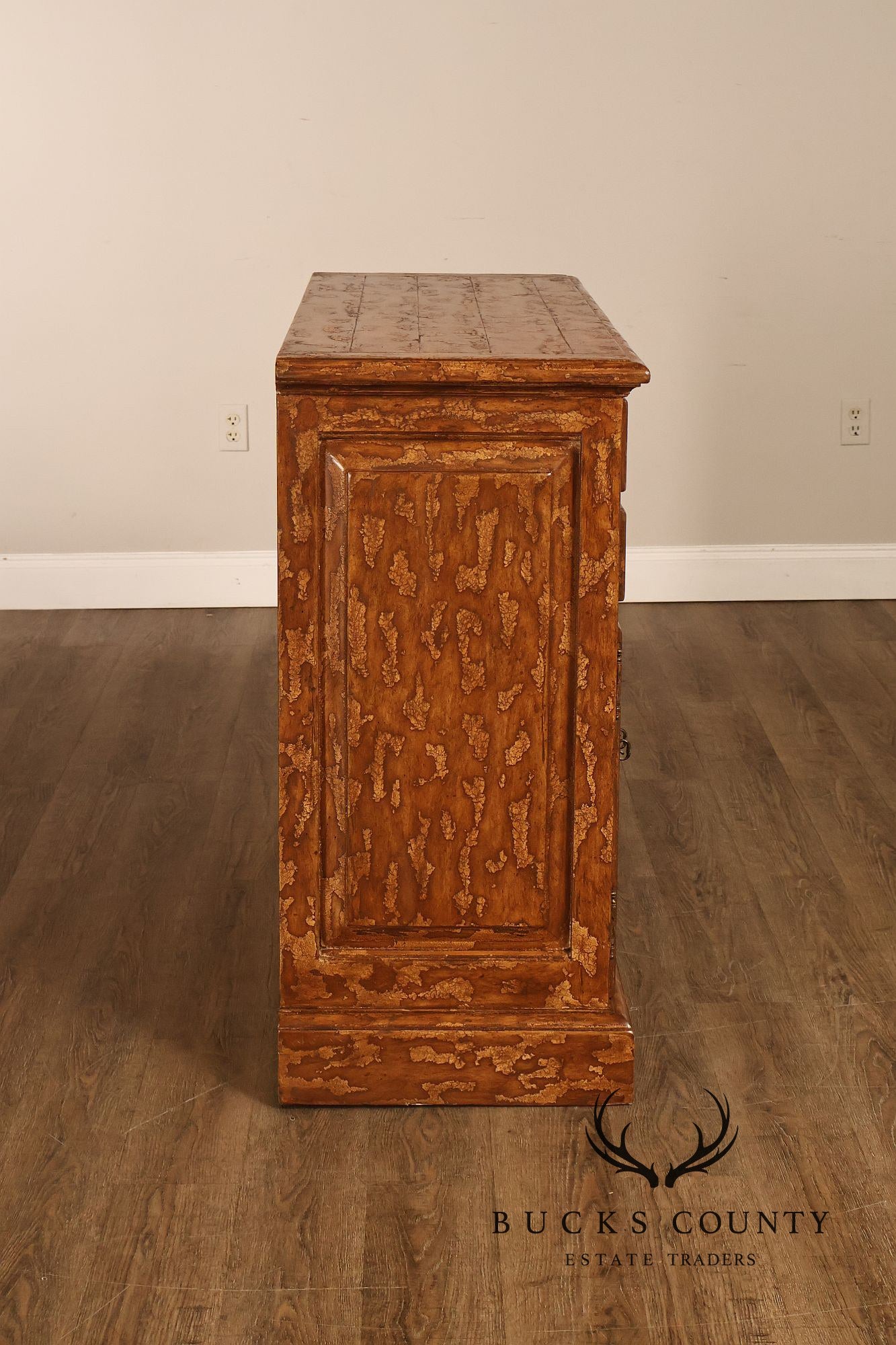 Bausman & Company Paint Decorated Four Door Sideboard Buffet Cabinet