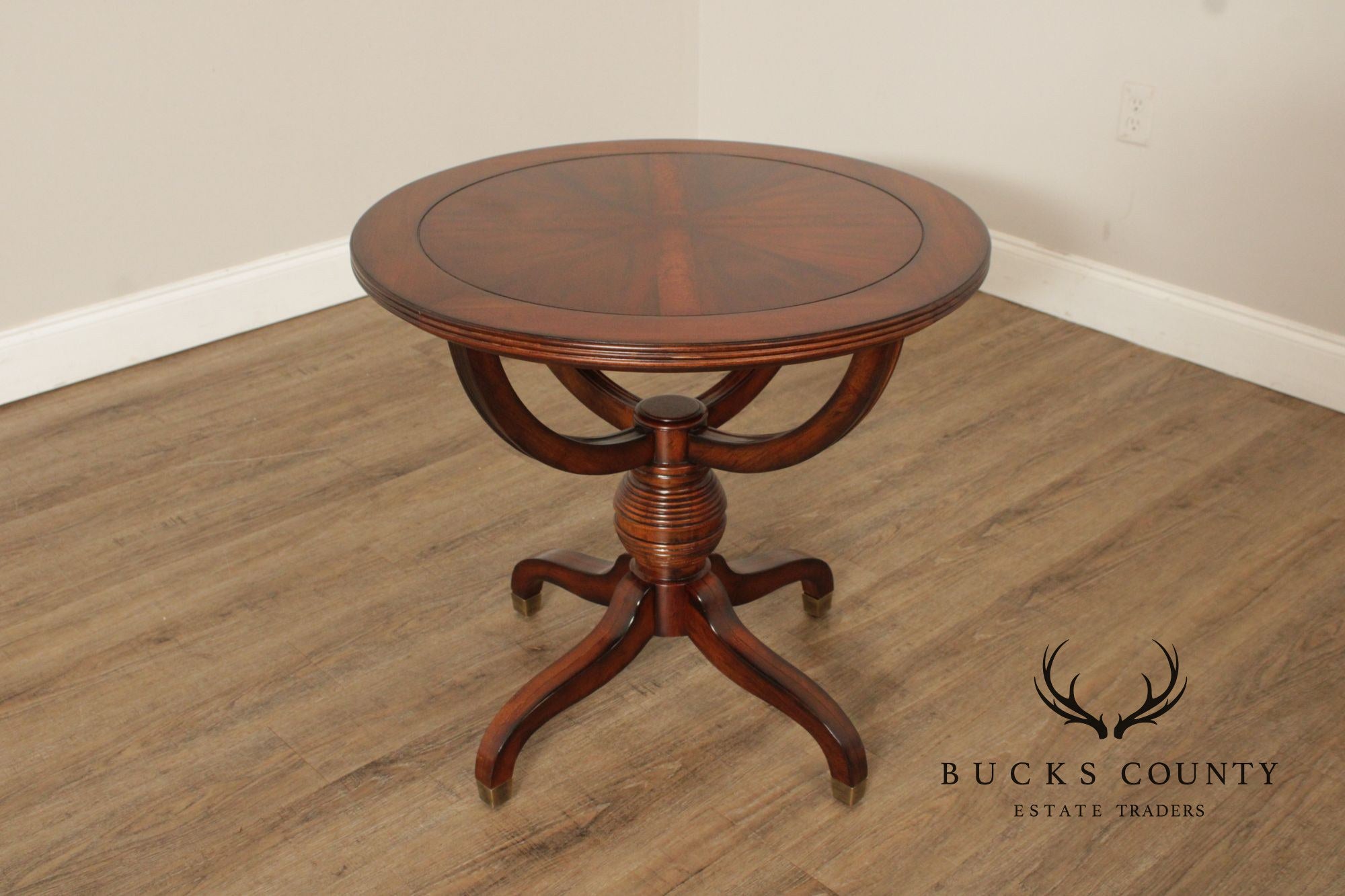 Regency Style Mahogany Round Top Side Table