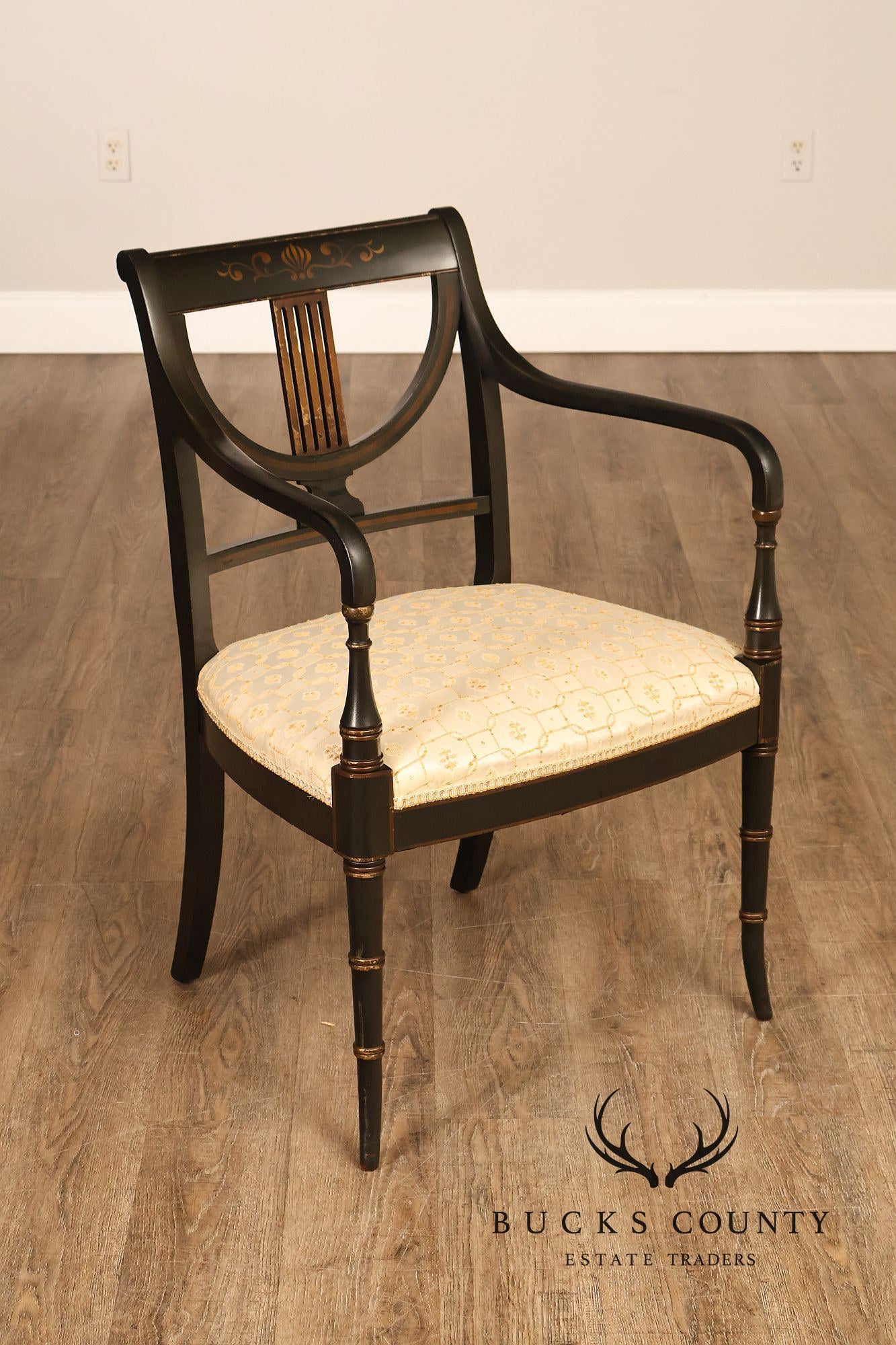 J. L. Pershing & Son Vintage Federal Style Painted Armchair