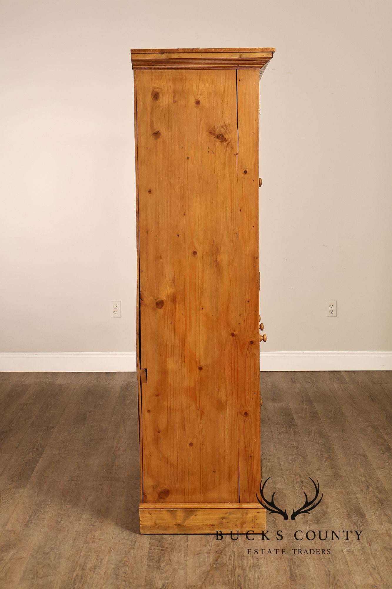 Pine Country Style Armoire Cabinet With Drawers