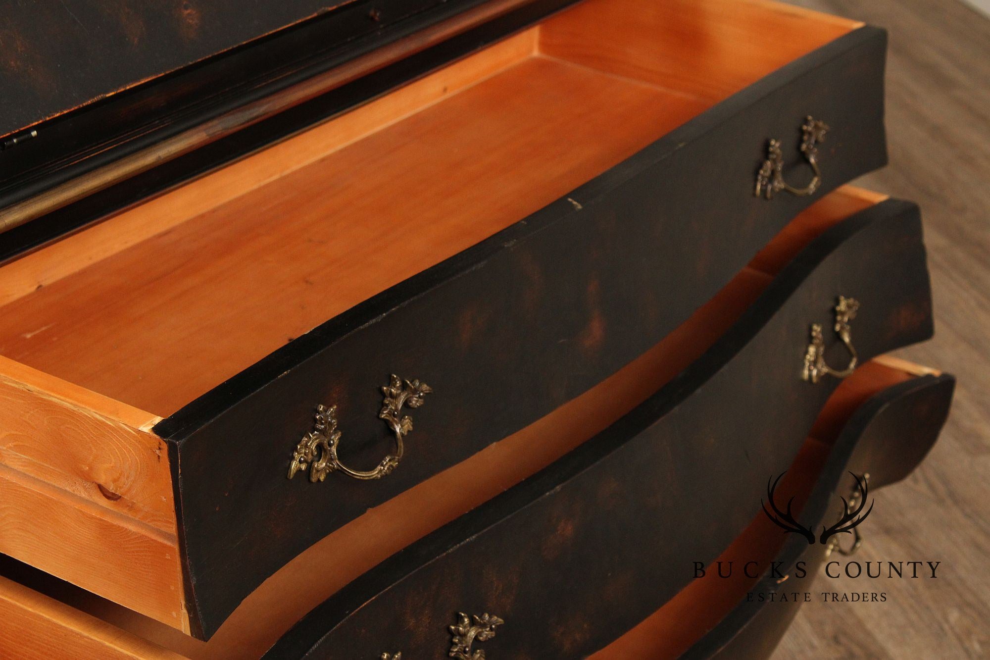 Hekman Italian Rococo Style Bombe Secretary Writing Desk