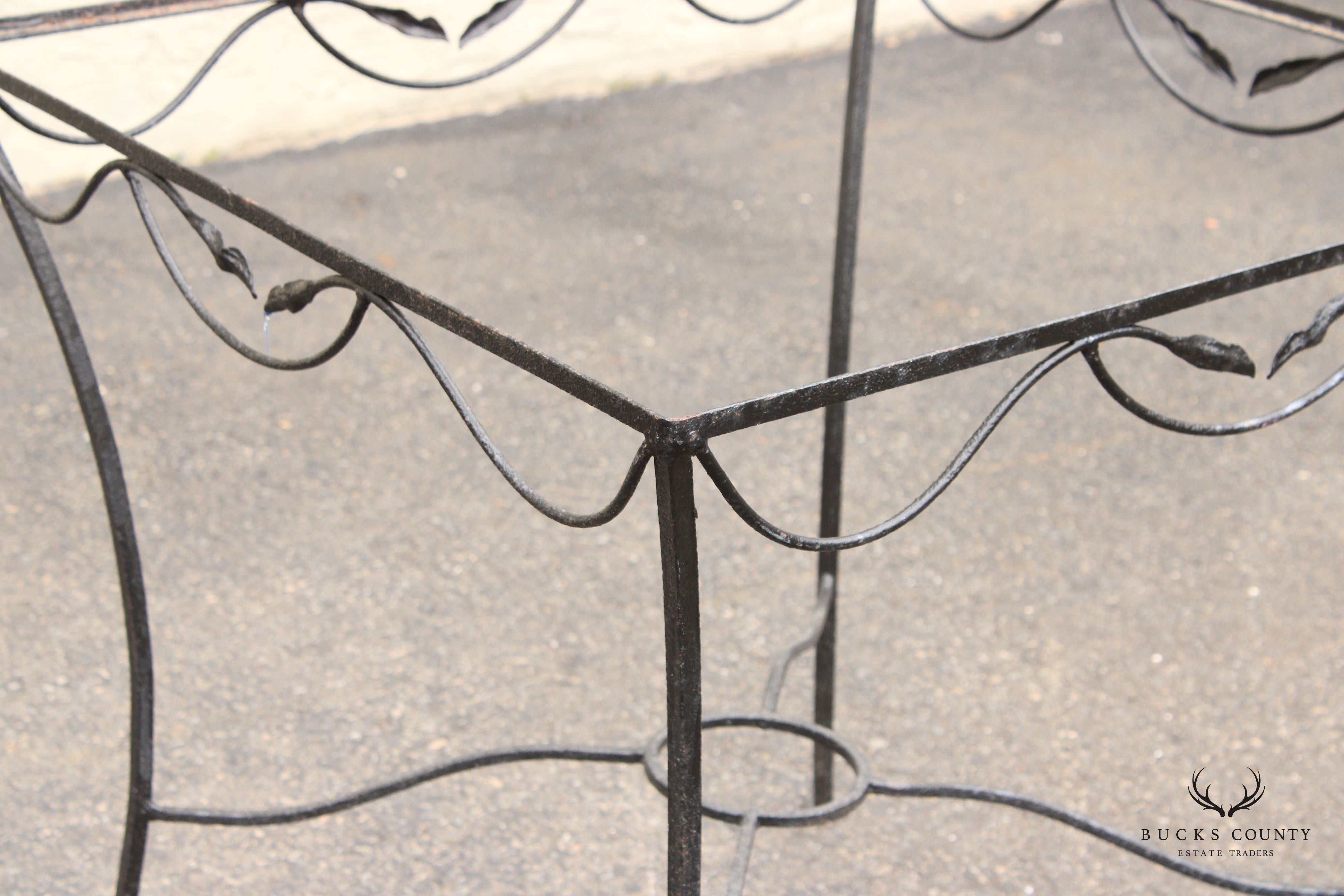 Vintage Wrought Iron Outdoor Dining Table Base