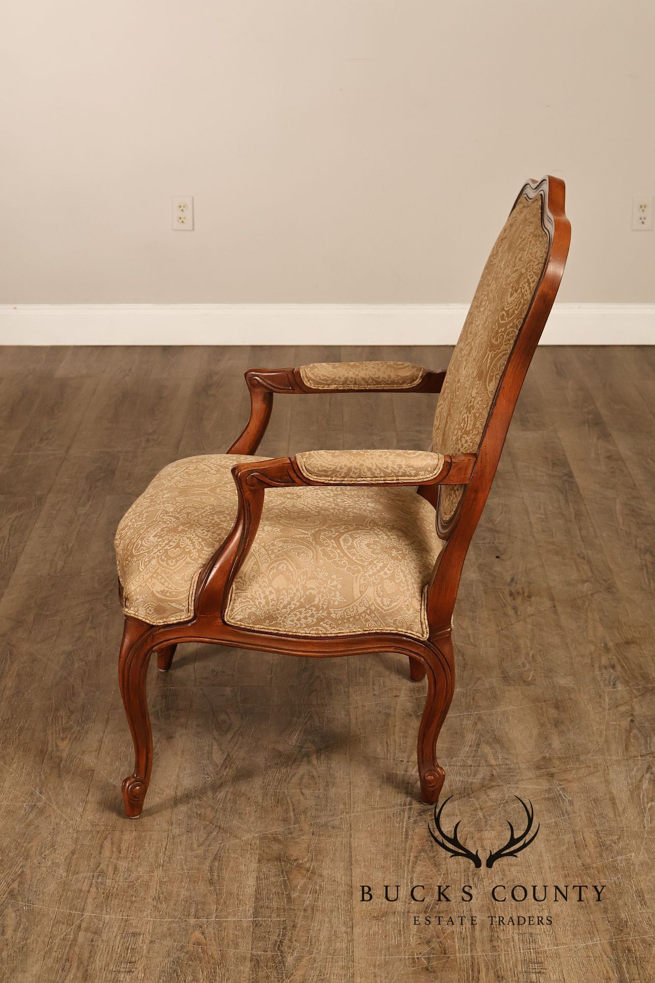 Ethan Allen French Louis XV Style Pair of Fauteuil Armchairs