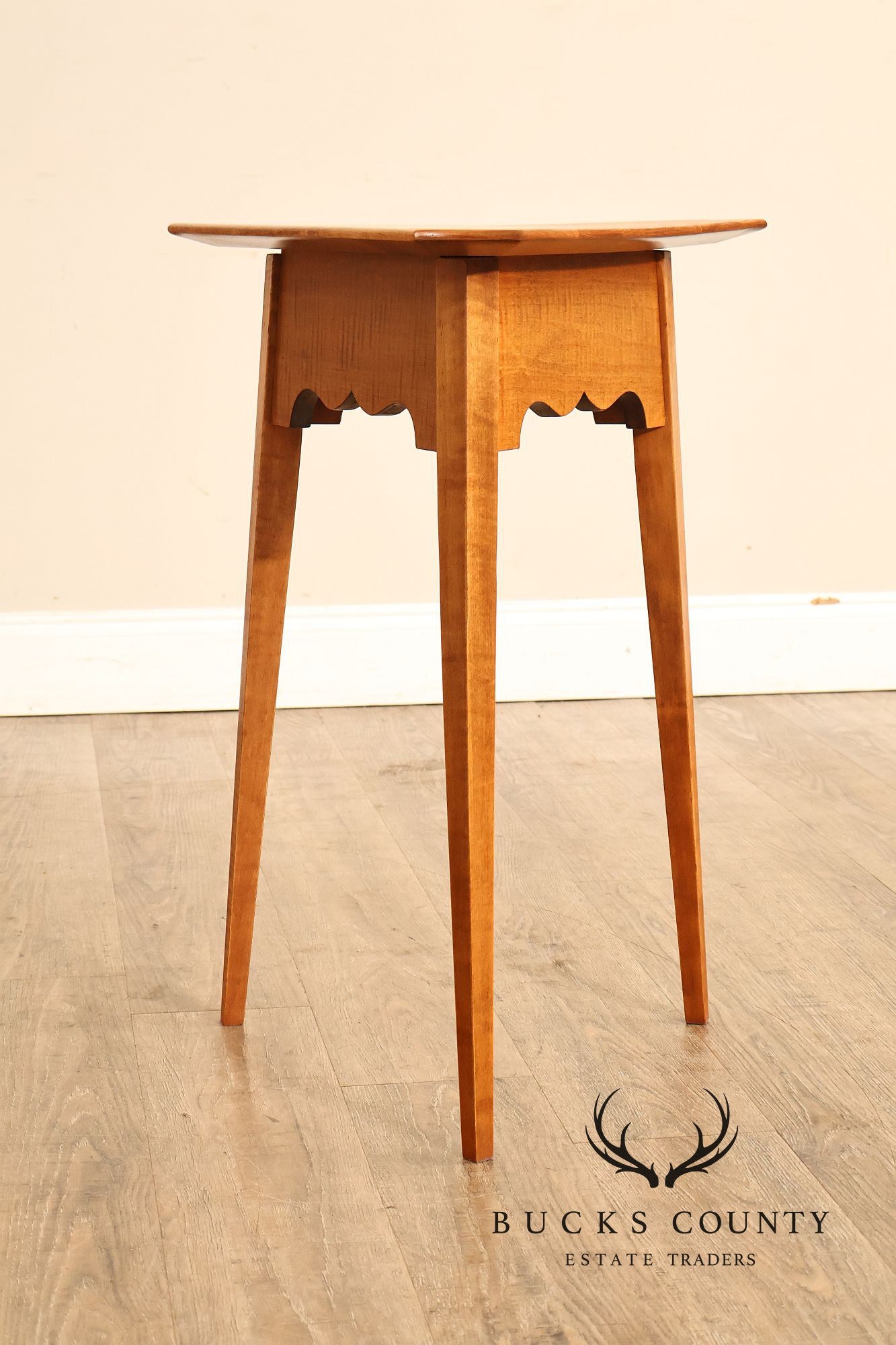 River Bend Ltd. Tiger Maple Triangular Side Table