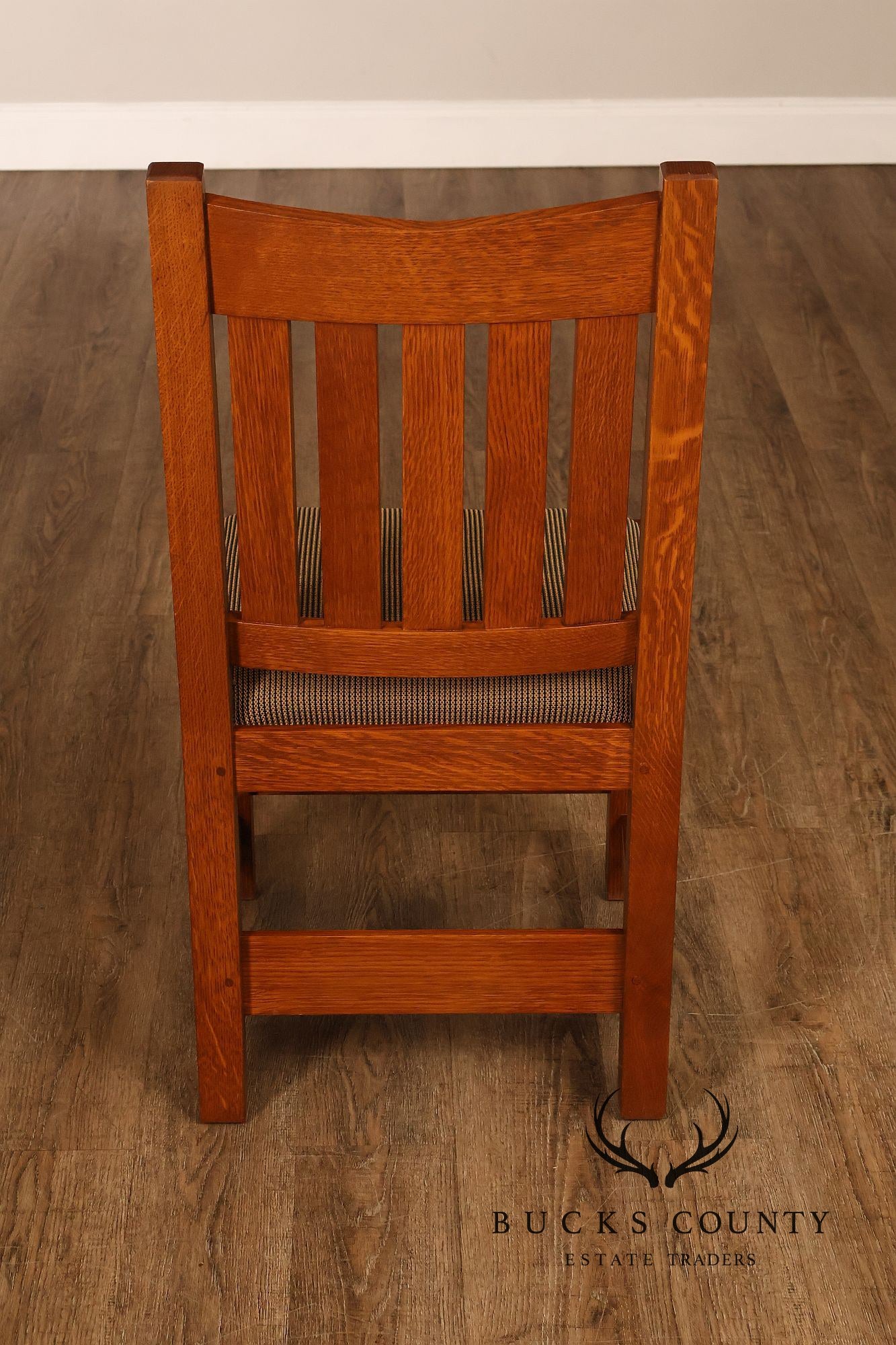 Stickley Mission Collection Set Of Four Oak Dining Side Chairs