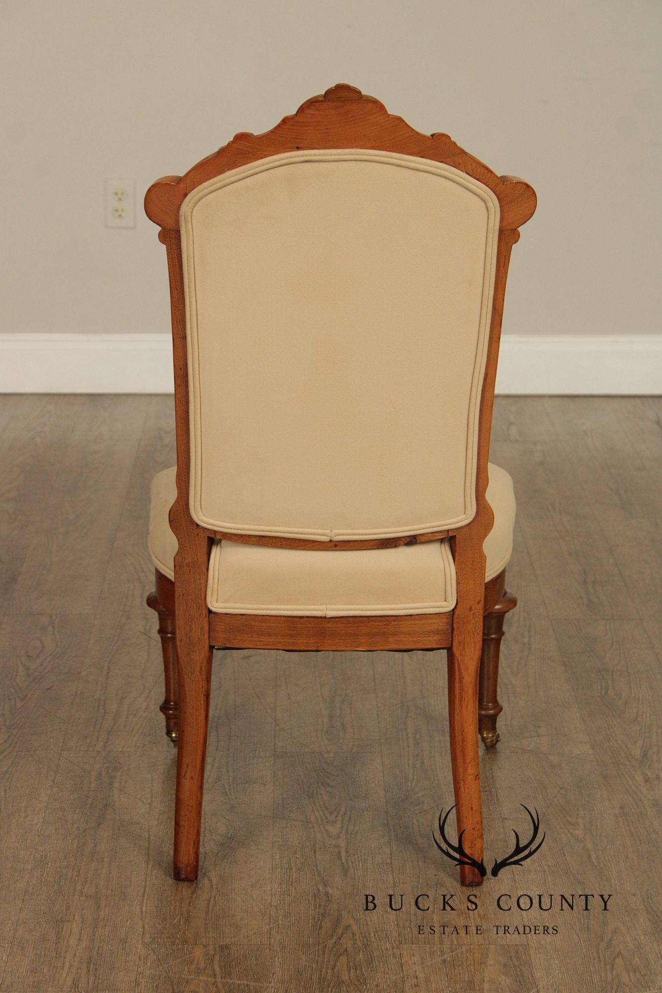 Antique Victorian Pair of Walnut Parlor Side Chairs