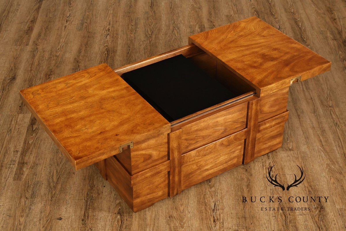 Drexel 'Woodbriar' Campaign Style Coffee Table