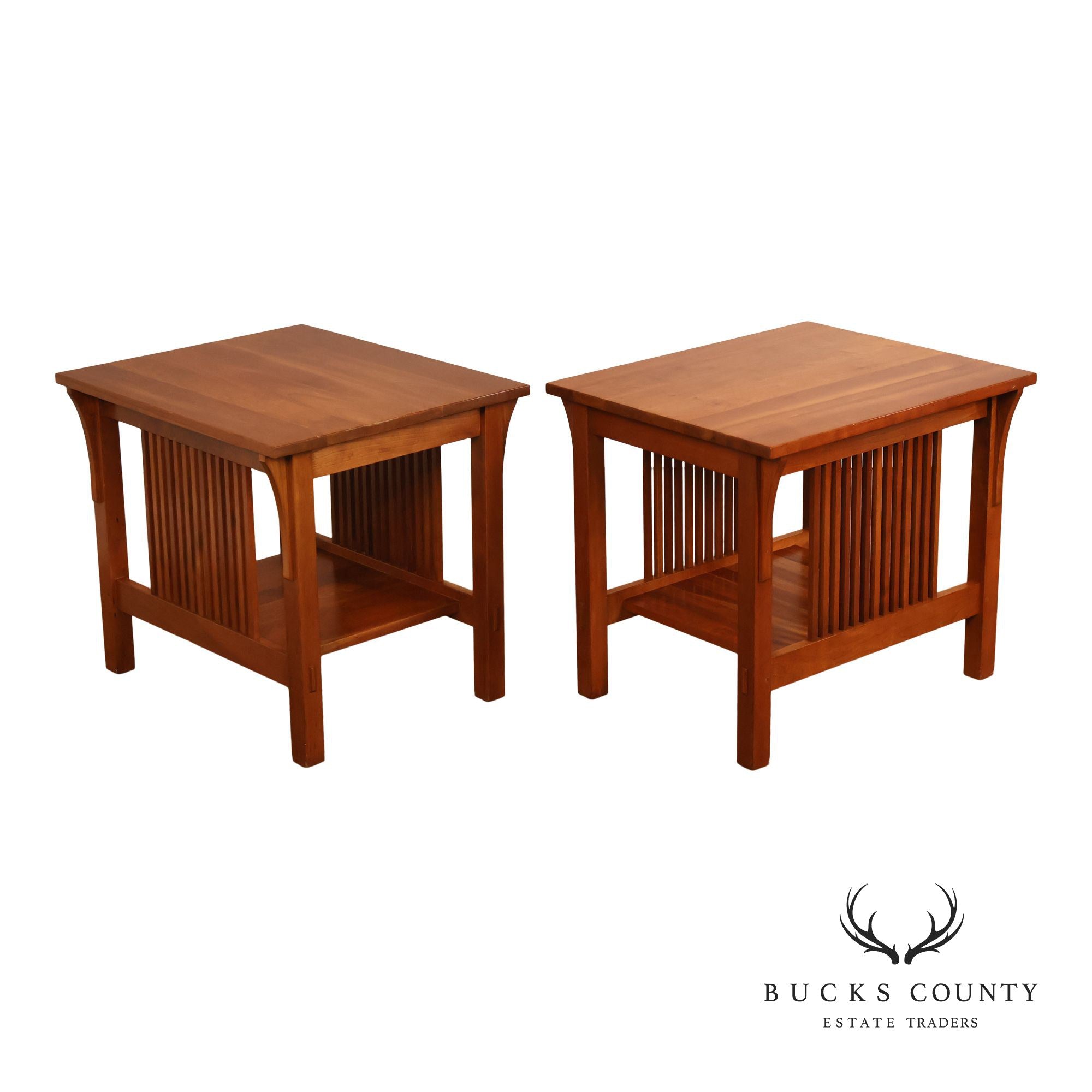 Stickley Mission Collection Pair Of Cherry End Tables