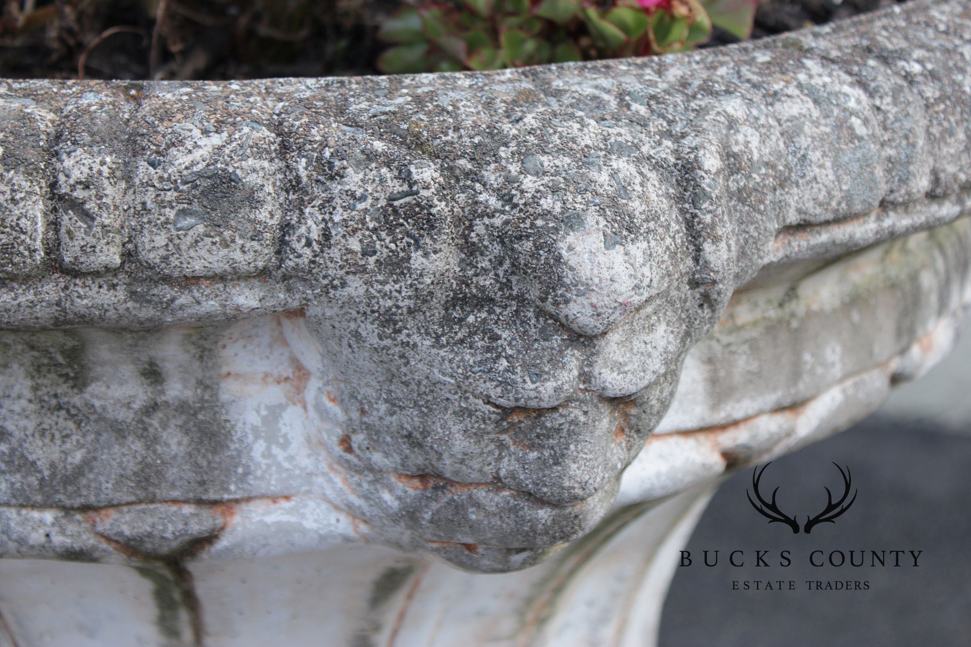 Classical Style Pair of Cast Stone Garden Urns