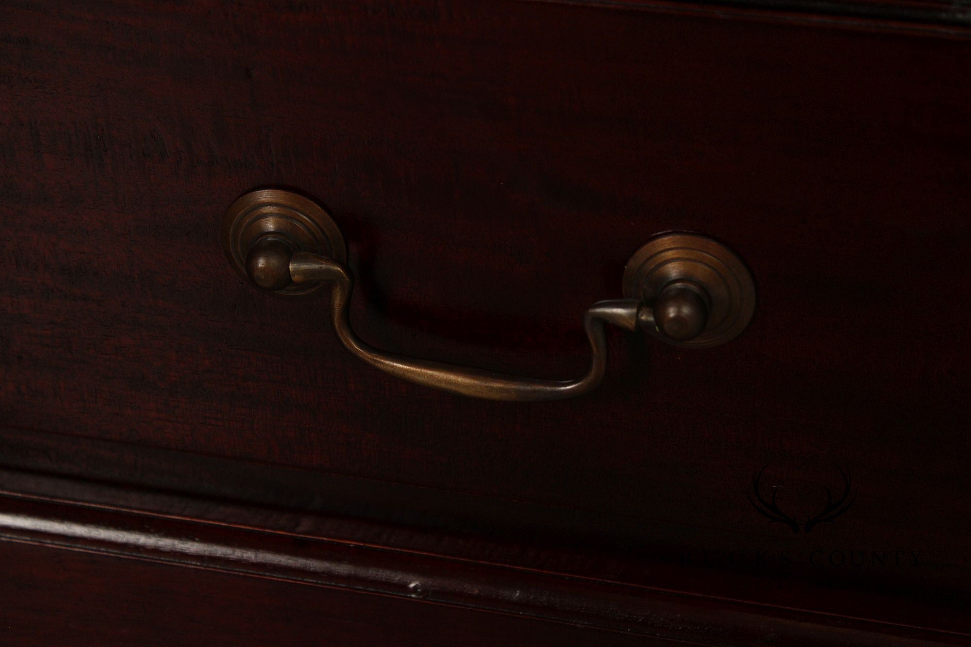 Mahogany Pair Of Tall Open Bookcases With Drawers