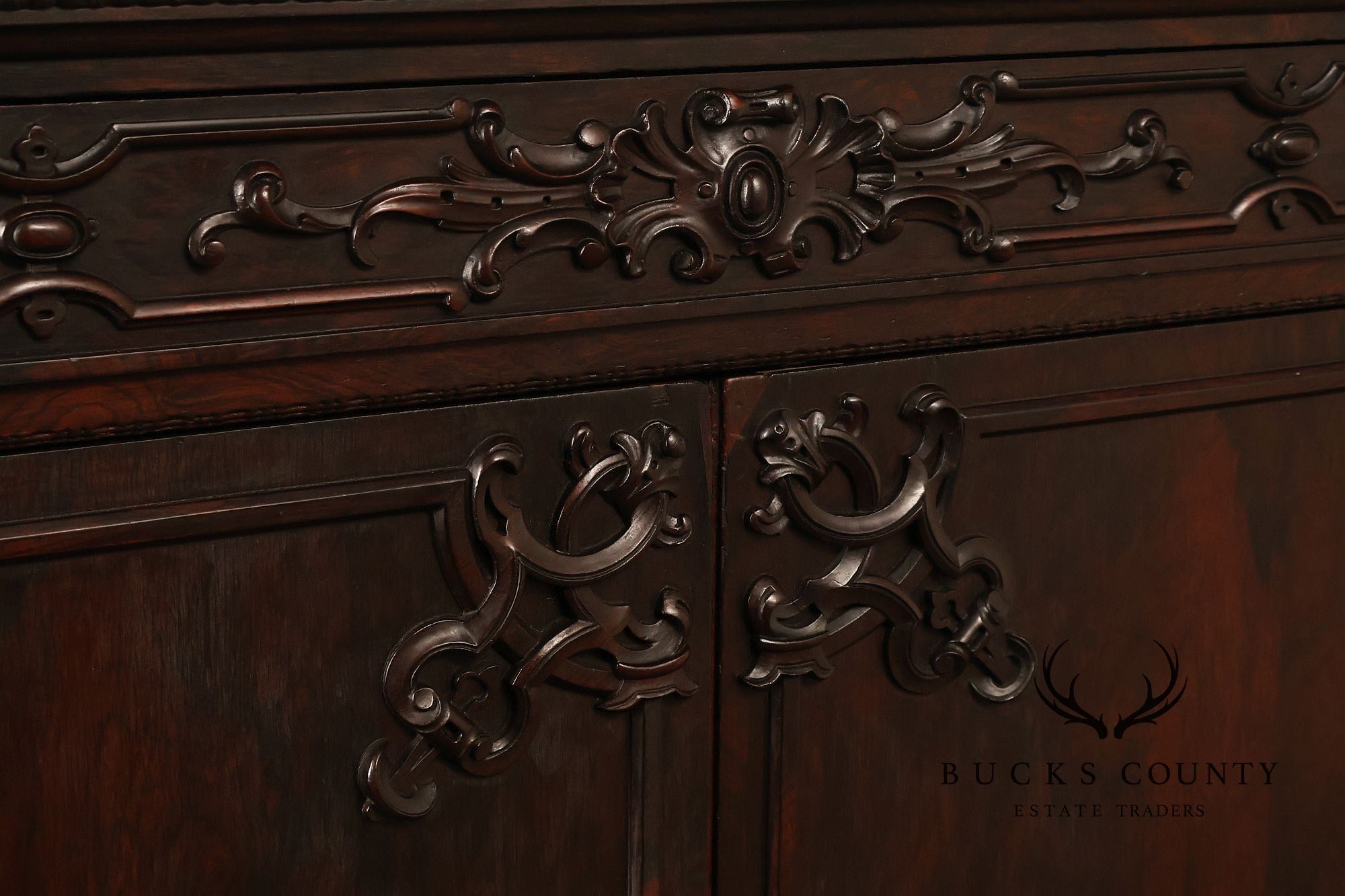 Antique Victorian Rosewood Carved Server