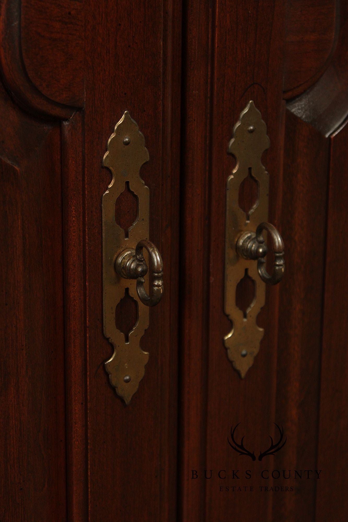 Ethan Allen Georgian Court Pair Of Cherry Tall Bookcases