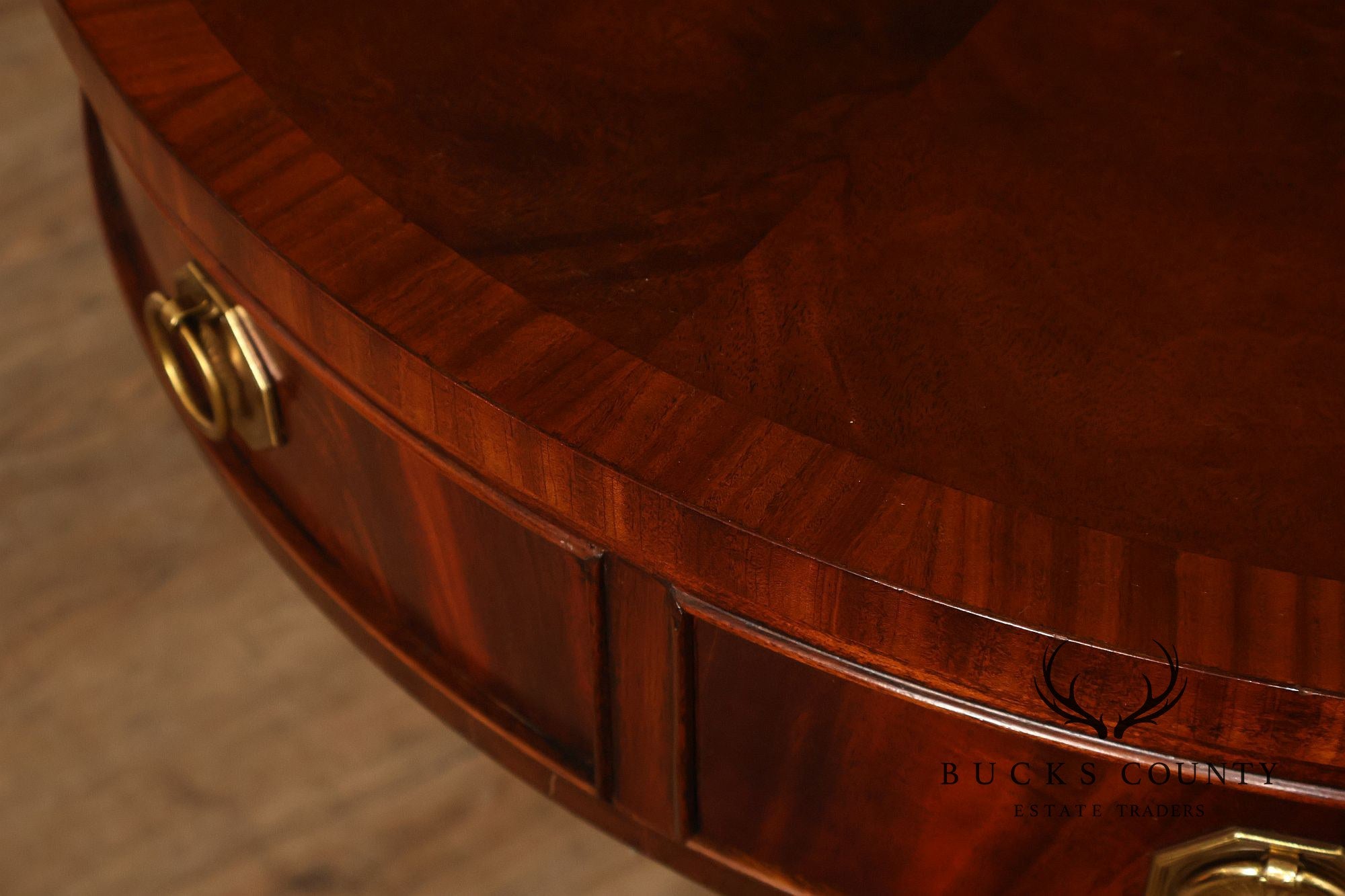 Hickory Chair Federal Style Round Inlaid Mahogany Drum Table