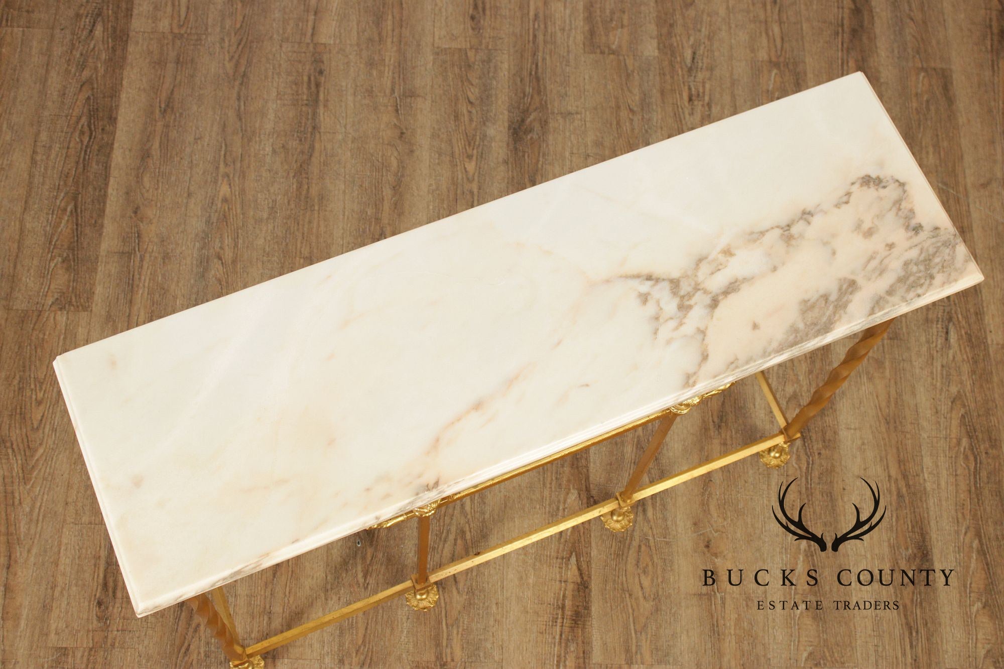 Italian Marble Top Gilt Bronze Console Table