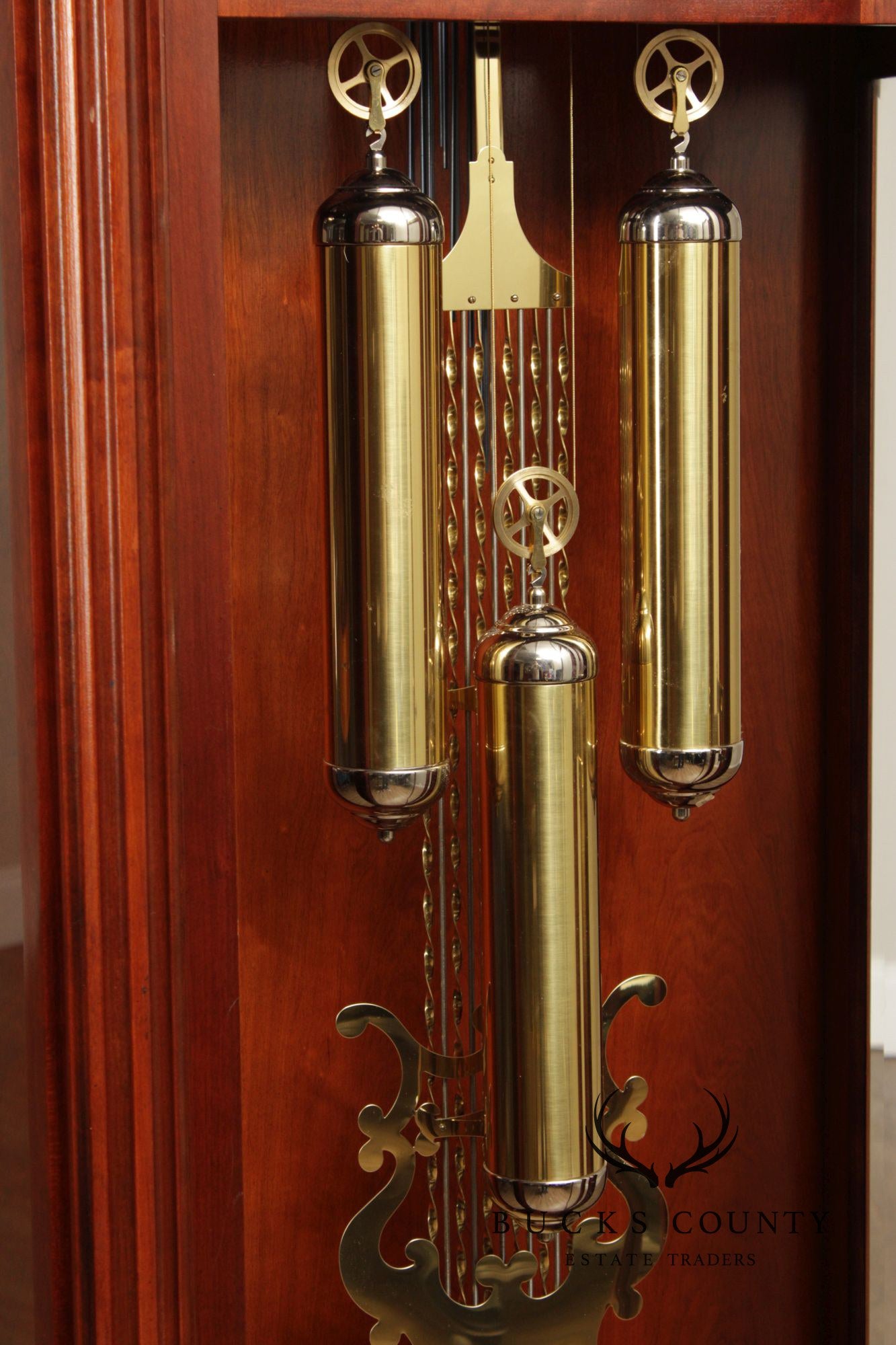 Sligh Federal Style Inlaid Mahogany Grandfather Clock
