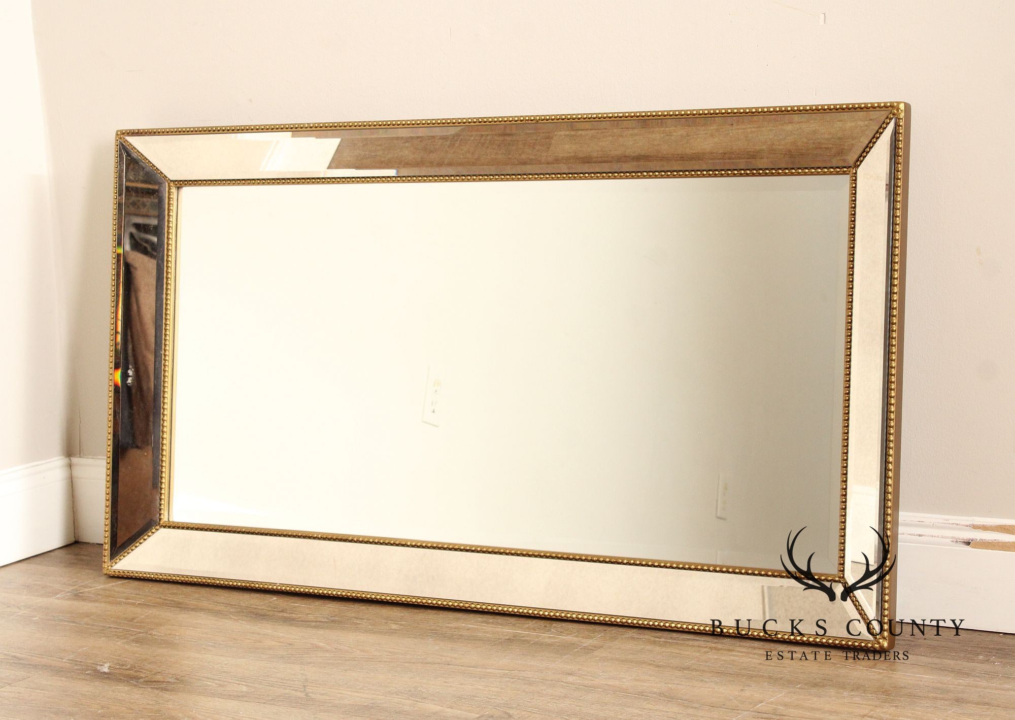 Bassett Mirror Co. Hollywood Regency Style Pair of Beaded Wall Mirrors