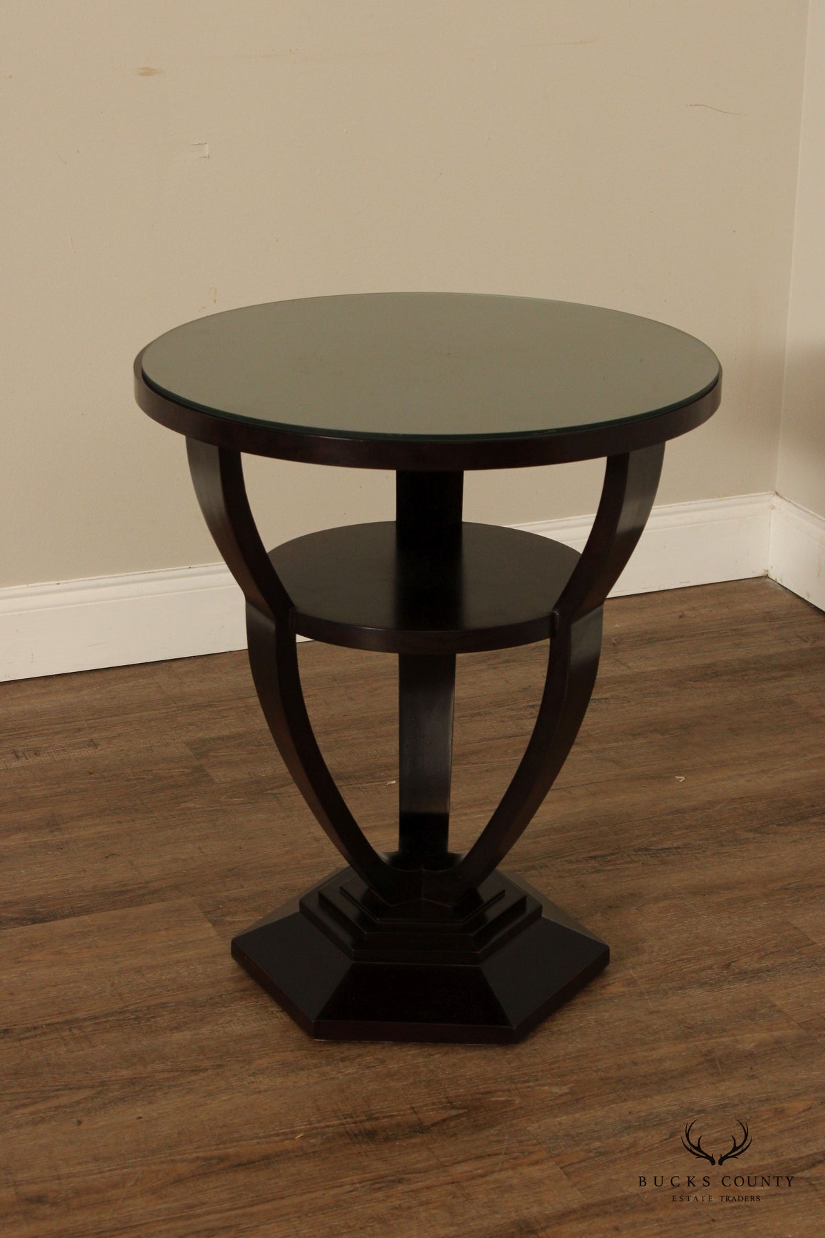 Century Furniture Empire Style Two-Tier Pedestal Side Table