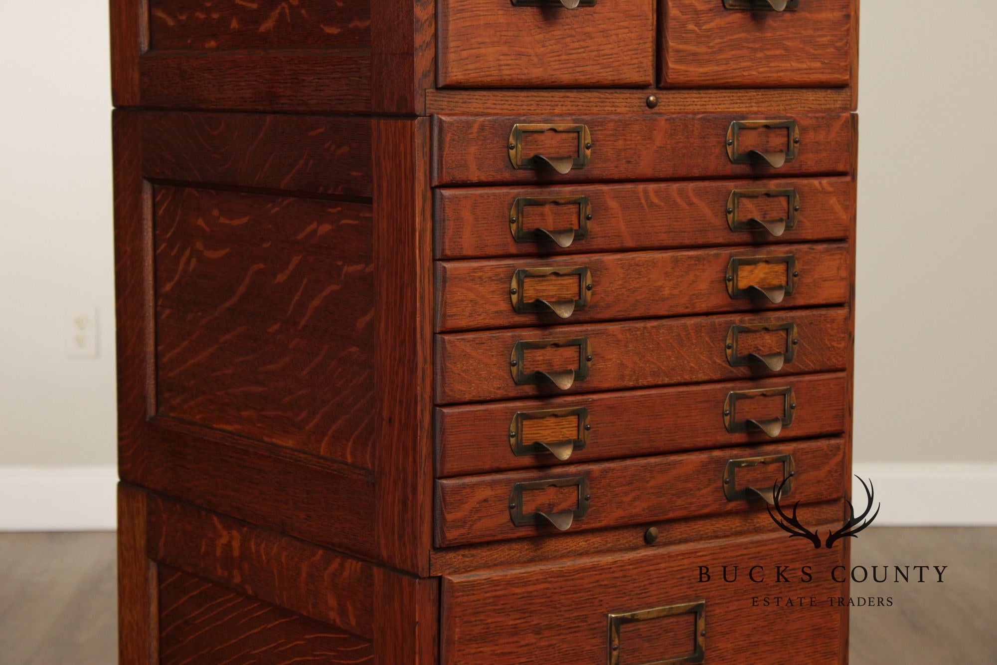 Shaw-Walker Oak File and Card Cabinet
