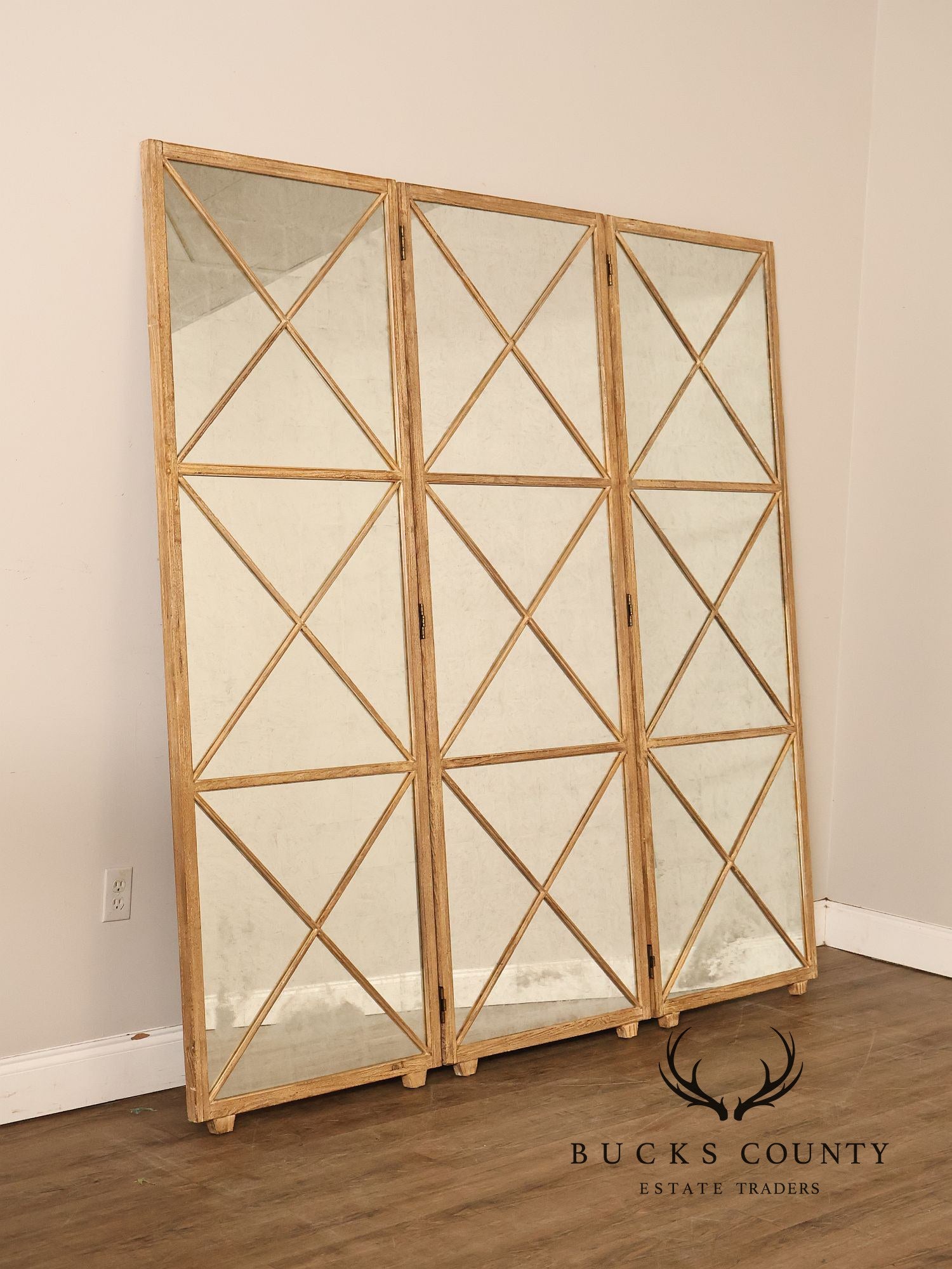 Restoration Hardware Three-Panel Mirrored Room Divider