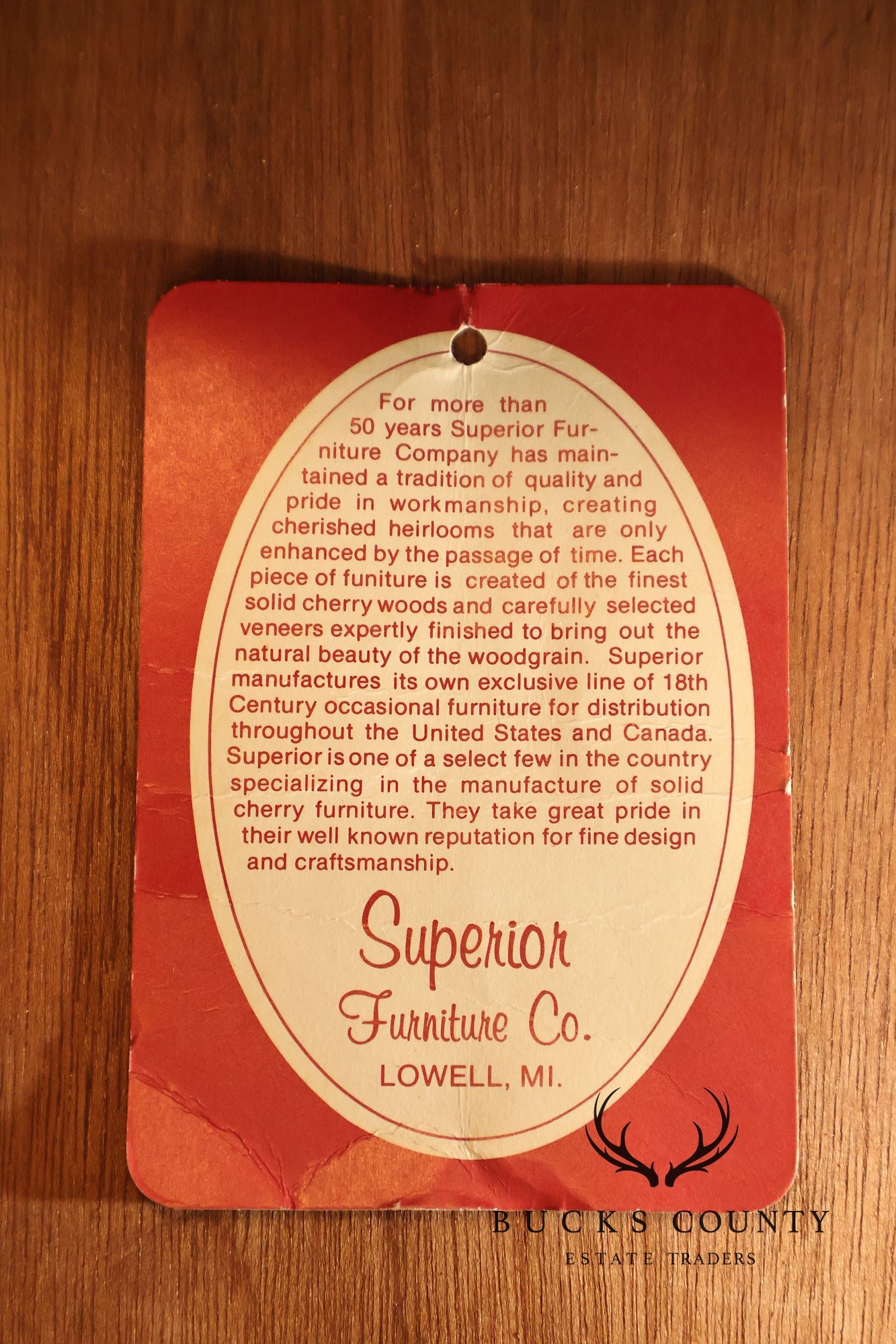 Superior Furniture Company Traditional Oval Cherry Petite Writing Desk