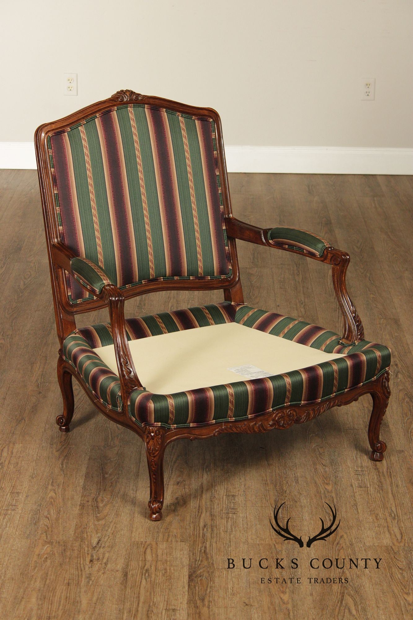 Sherrill Furniture French Louis XV Style Pair of Bergere Armchairs