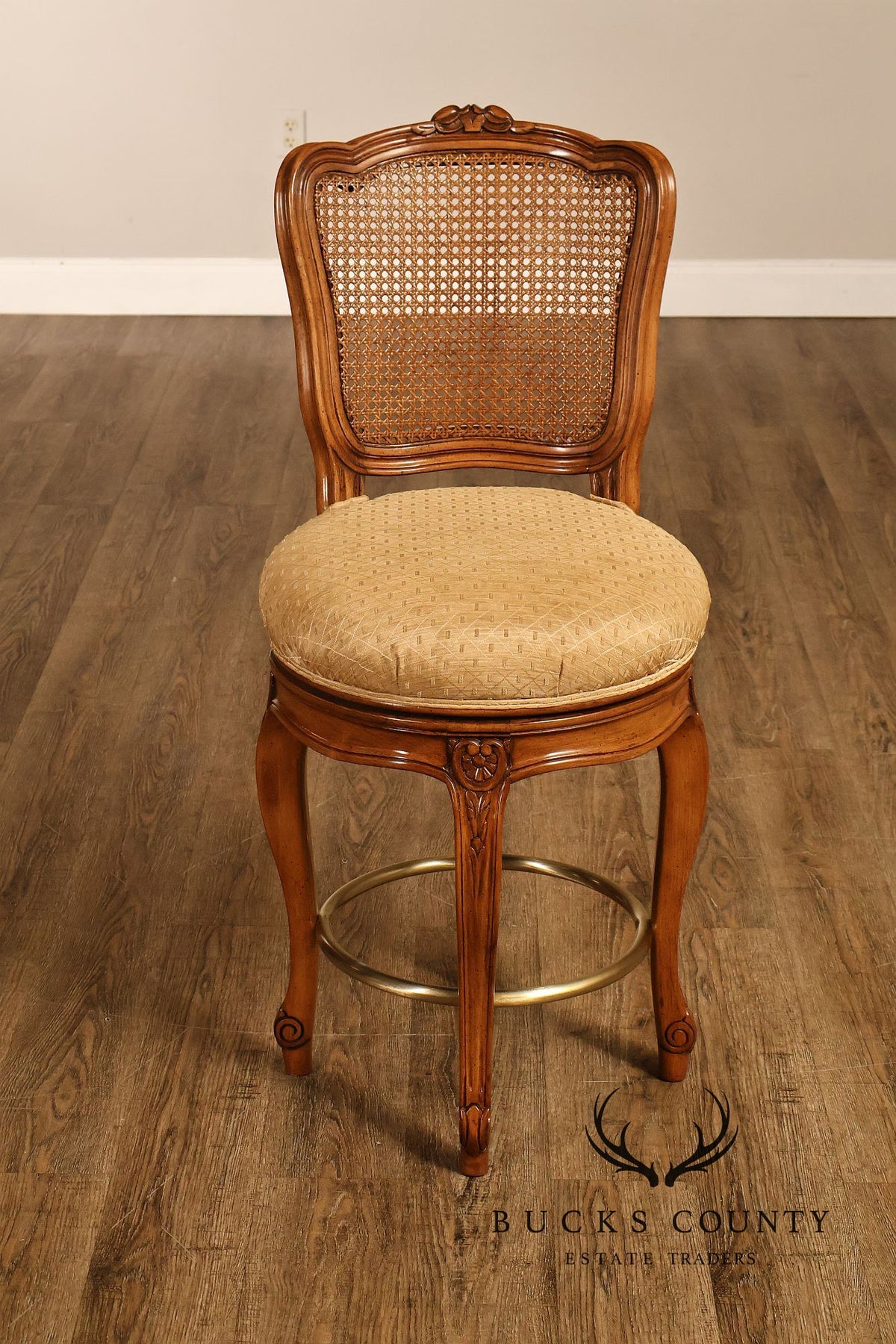 Fremarc Designs Set Of 4 Cane Back Swivel Barstools