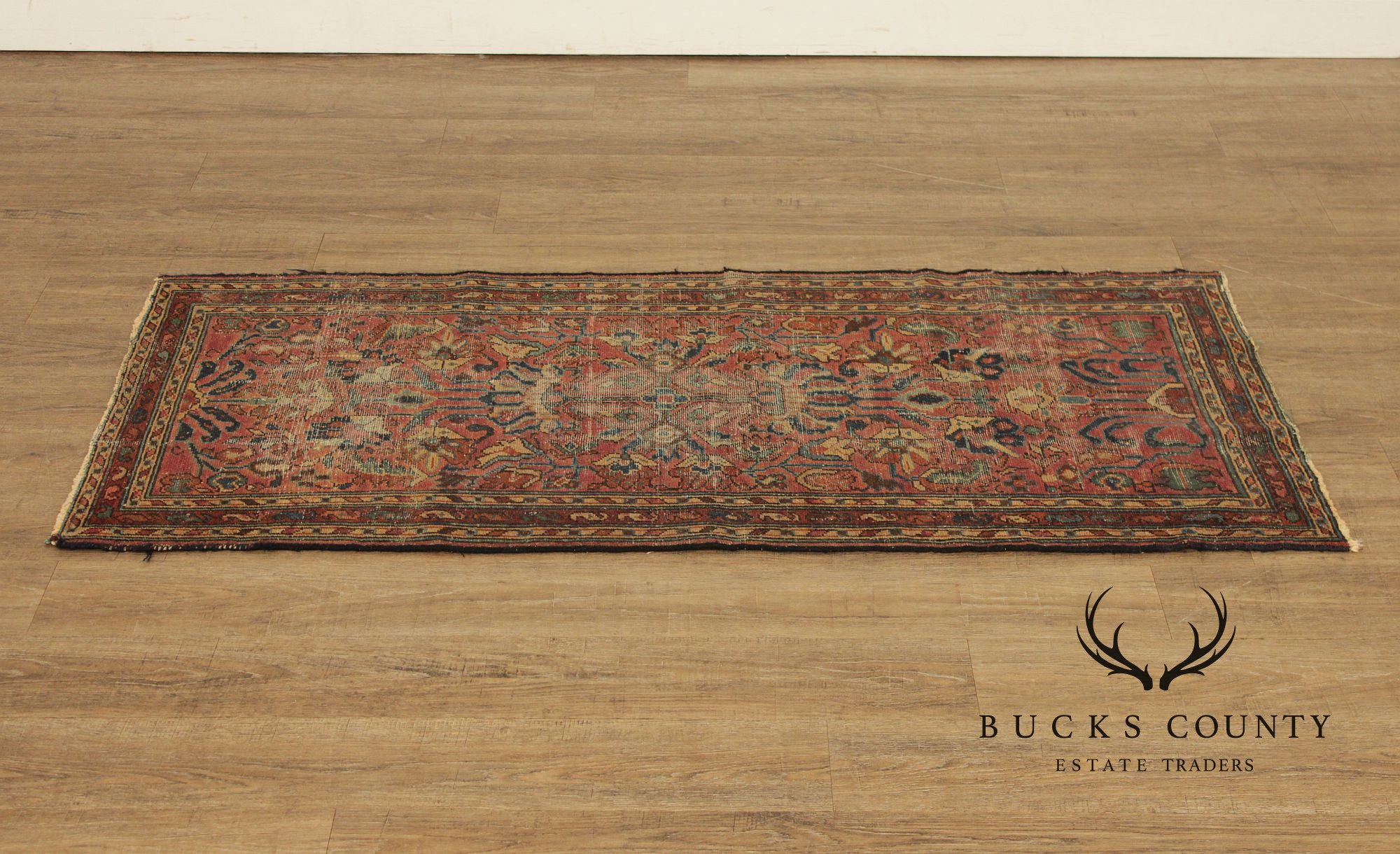 Persian Mahal Style Distressed Wool Scatter Rug