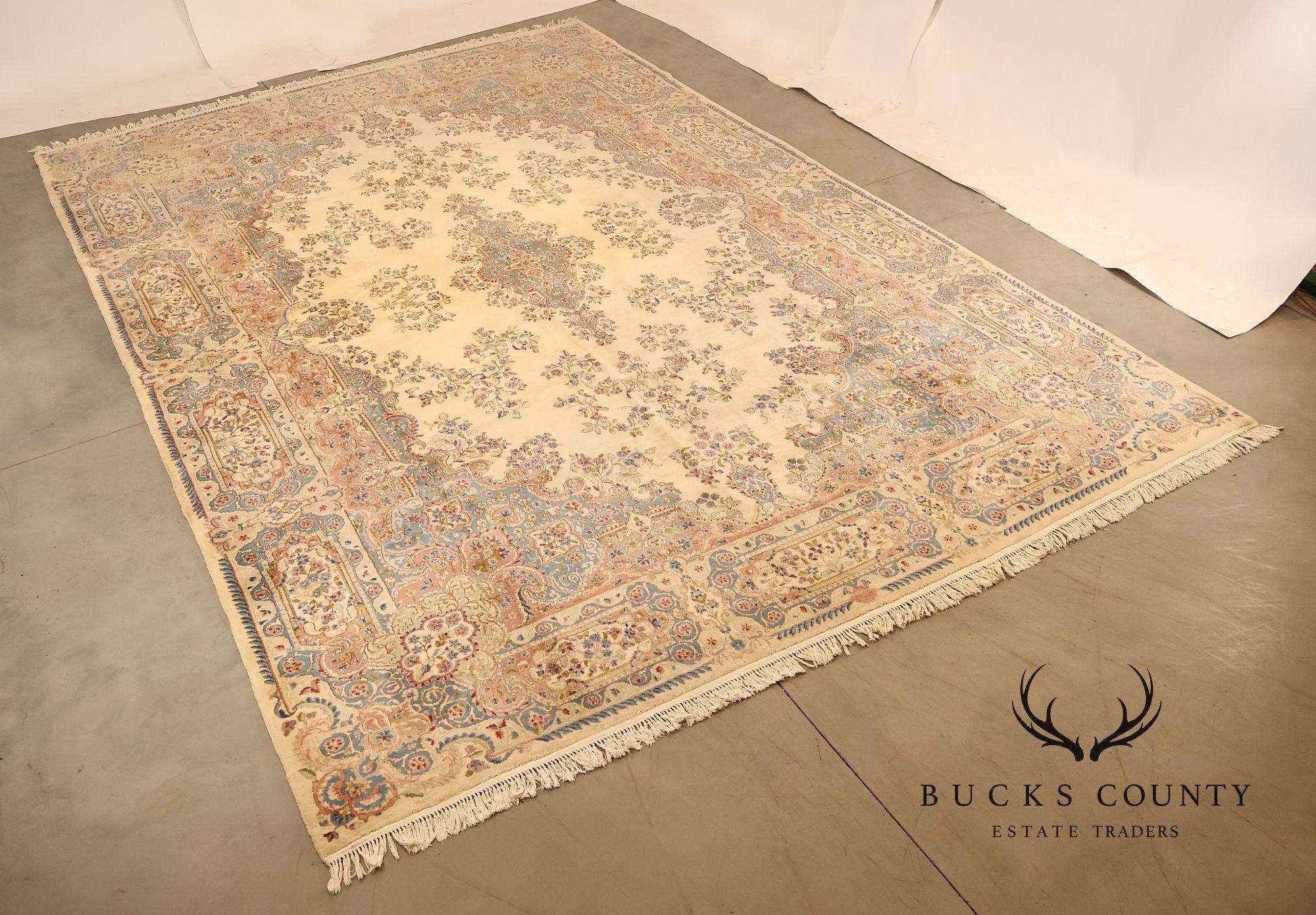 Kirmin Pattern Large Hand Tied 11' x 18' Fringed Area Rug