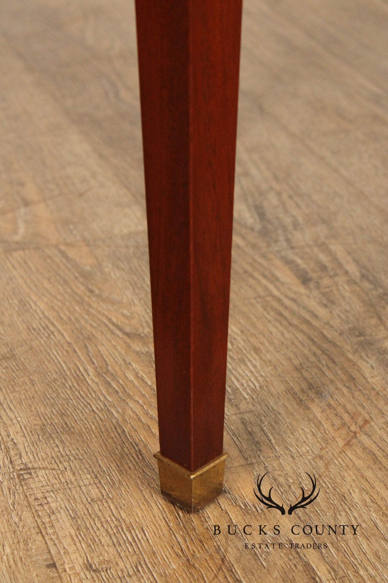 Baker Federal Style Inlaid Mahogany Round Side Table