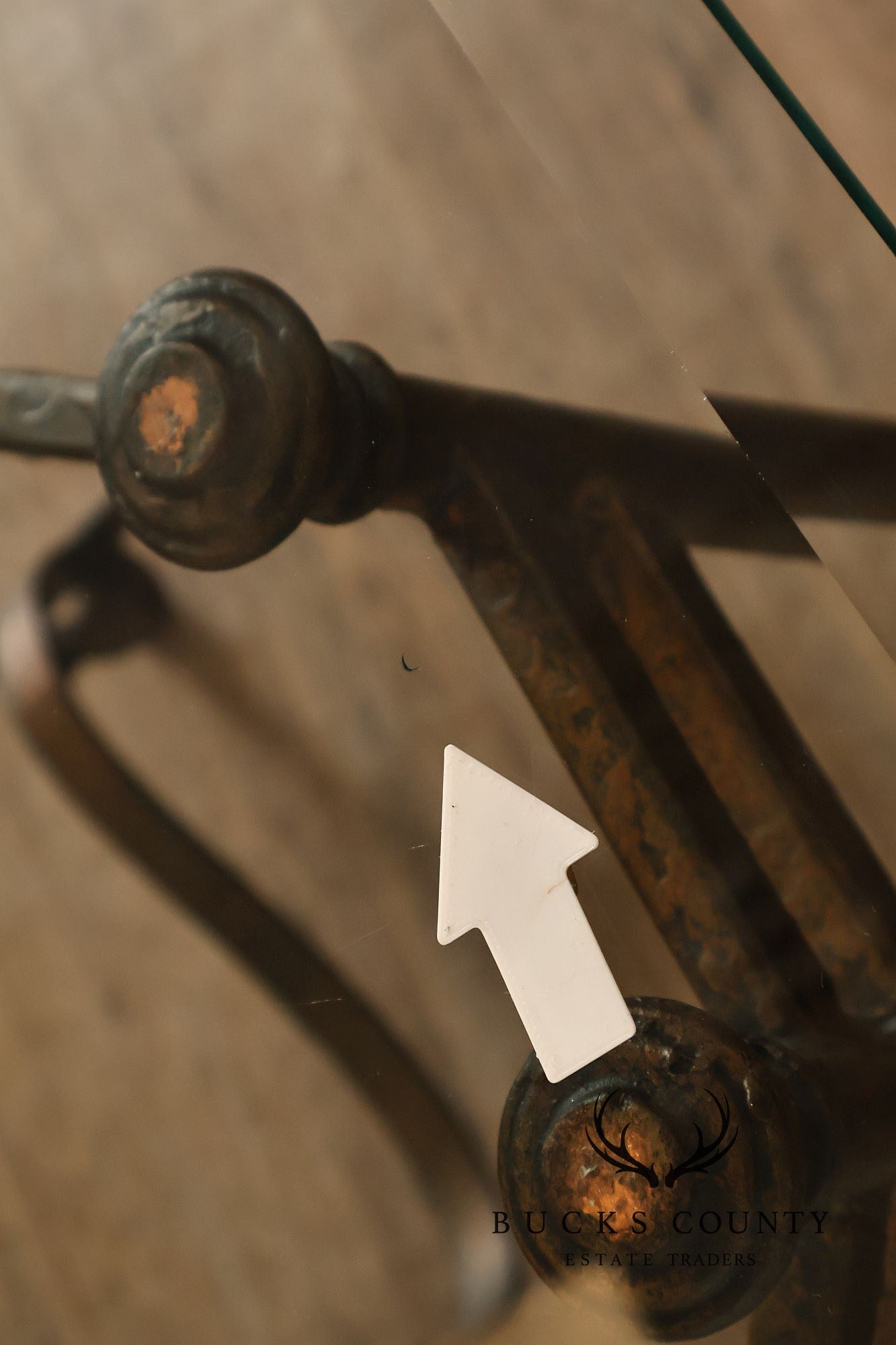 Vintage Hollywood Regency Wrought Iron Glass Top Occasional Table