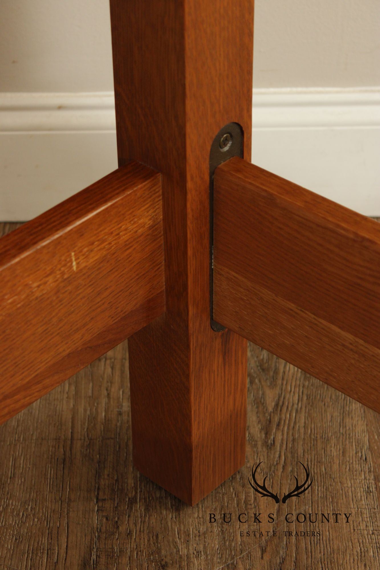 Stickley Mission Collection Harvey Ellis Inlaid Oak Queen Bed